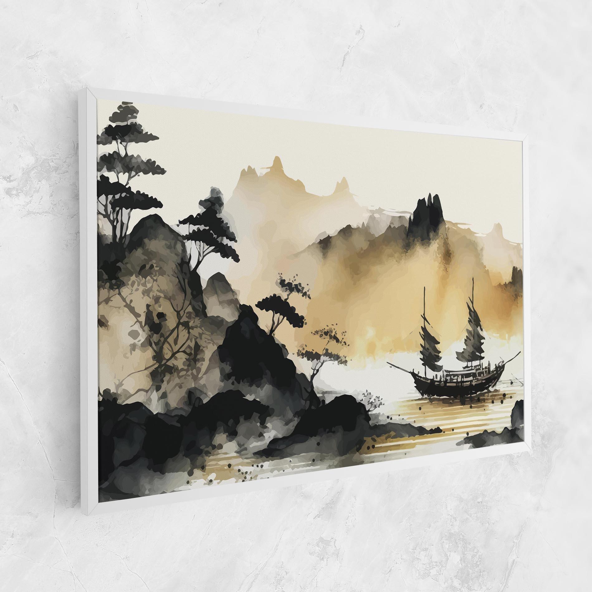 Tablou Canvas Asiatic Grey Cream mockup 1