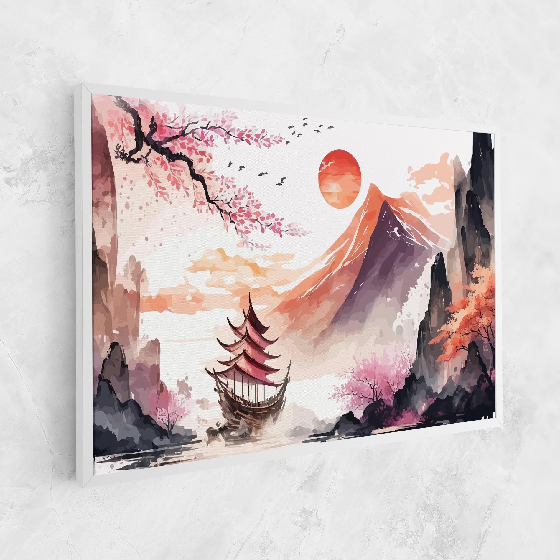 Tablou Canvas Asiatic Purple Mountain mockup 1