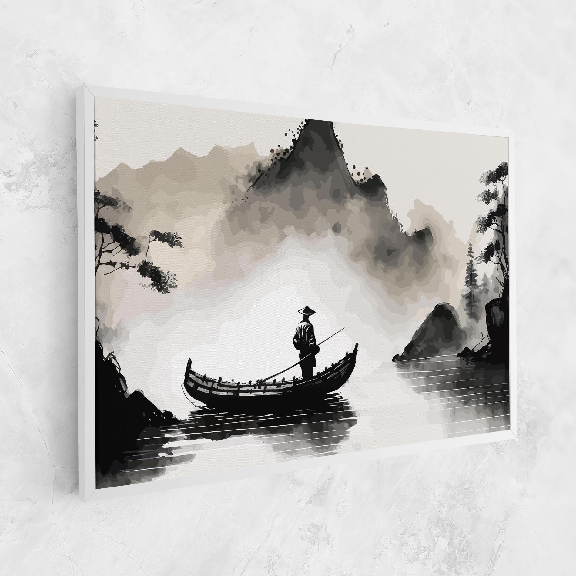Tablou Canvas Black Ink Boat mockup 1