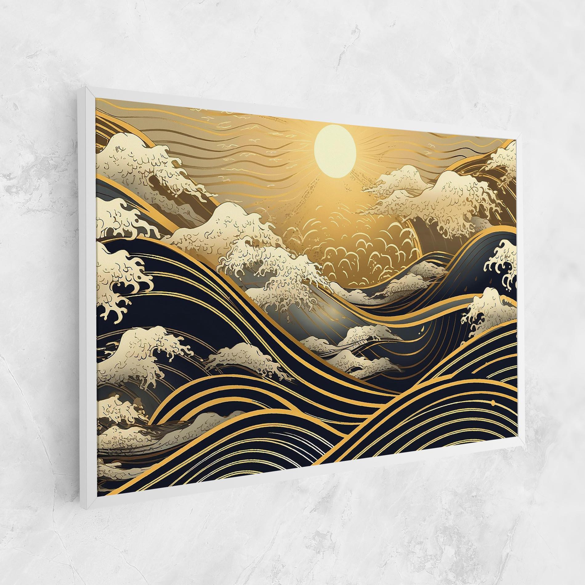Tablou Canvas Gold Waves Landscape mockup 1