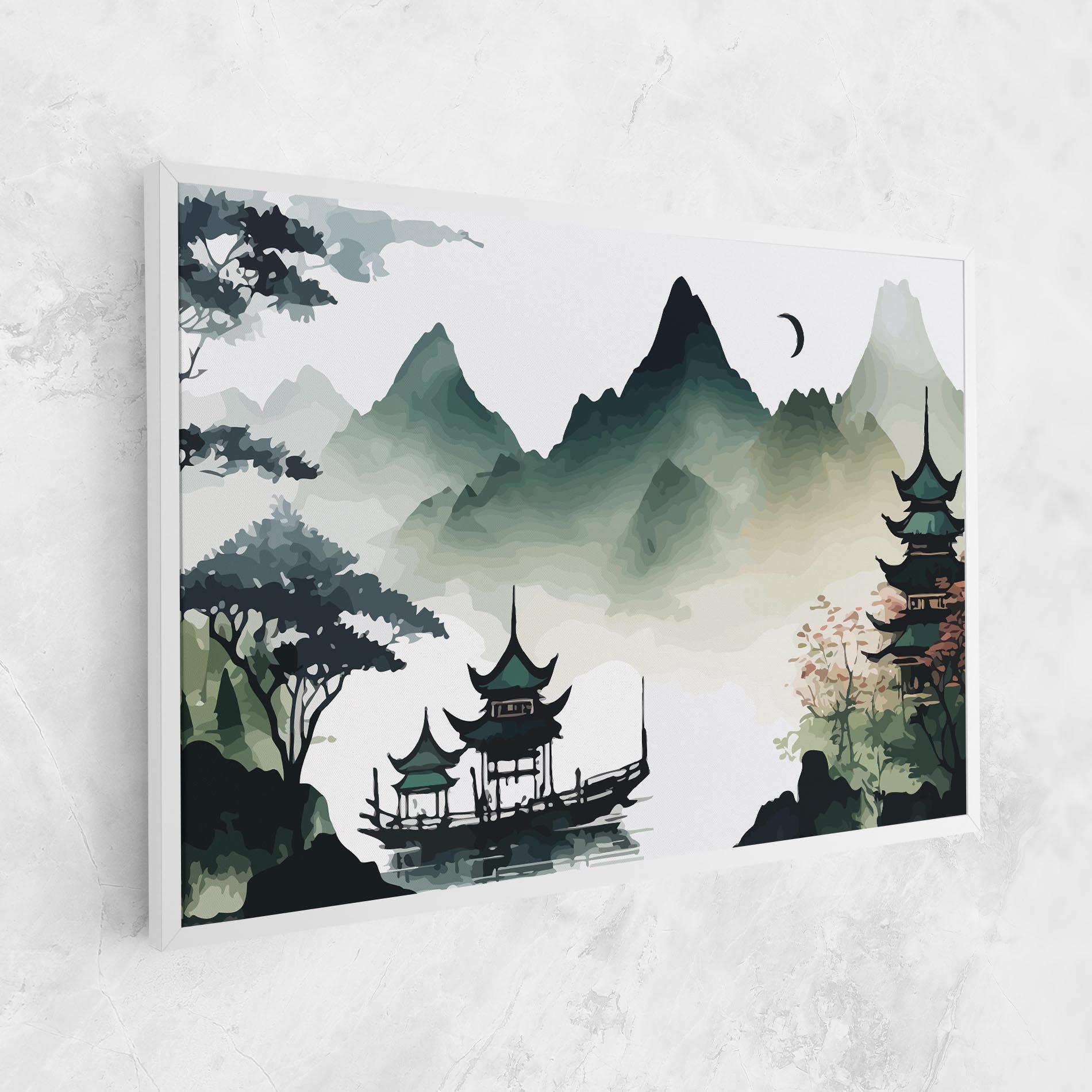 Tablou Canvas Green Mountain Moon mockup 1