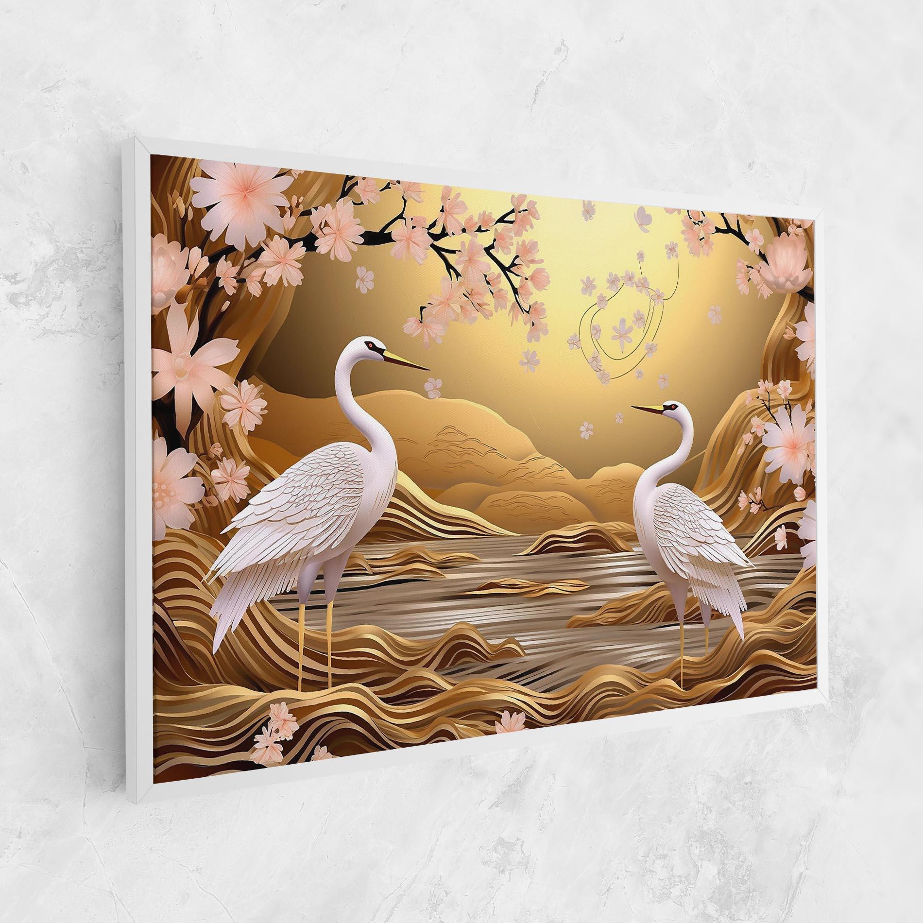 Tablou Canvas Pink Chinese Flowers mockup 1