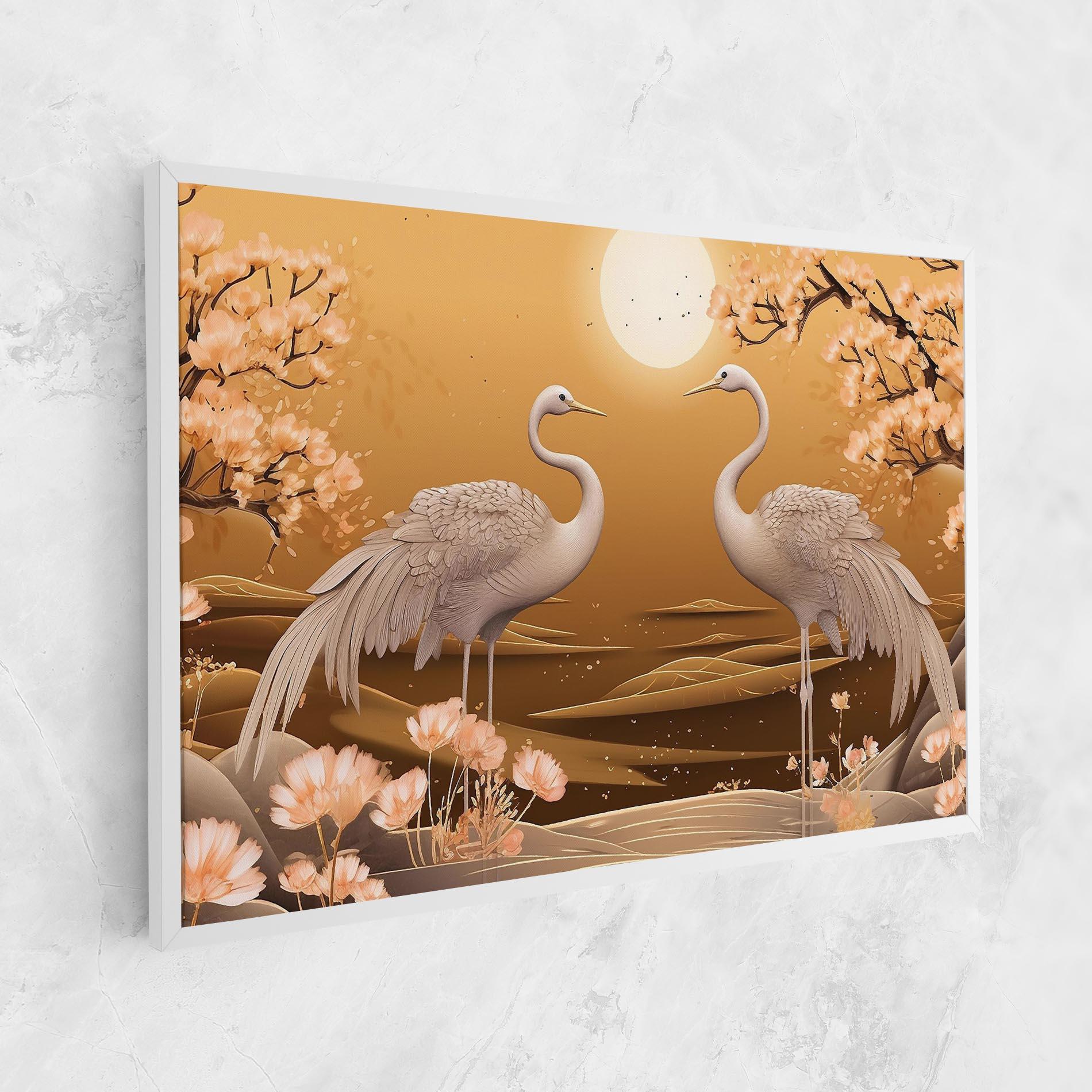 Tablou Canvas White Chinese Birds mockup 1