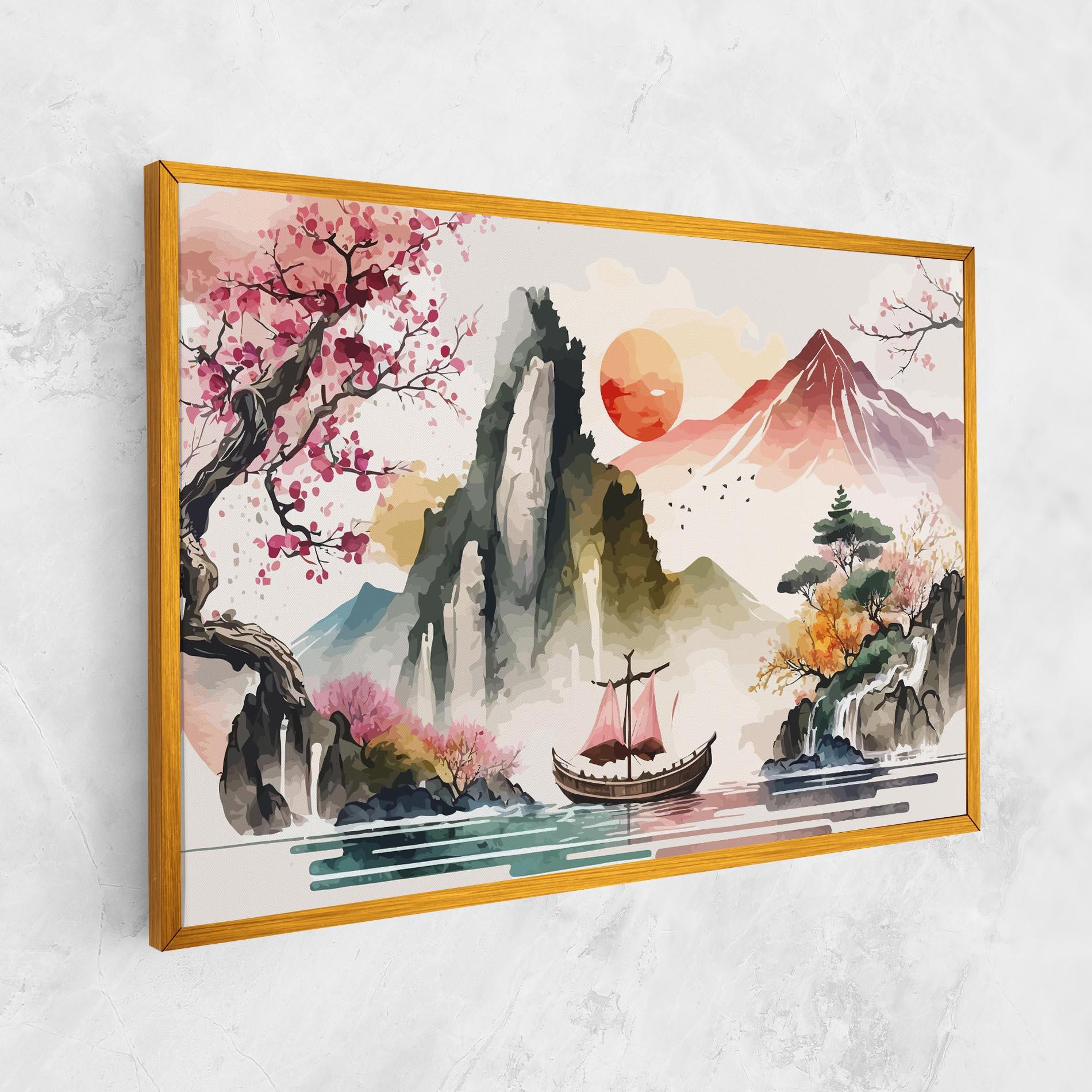 Tablou Canvas Asian Orange Sunset mockup 1