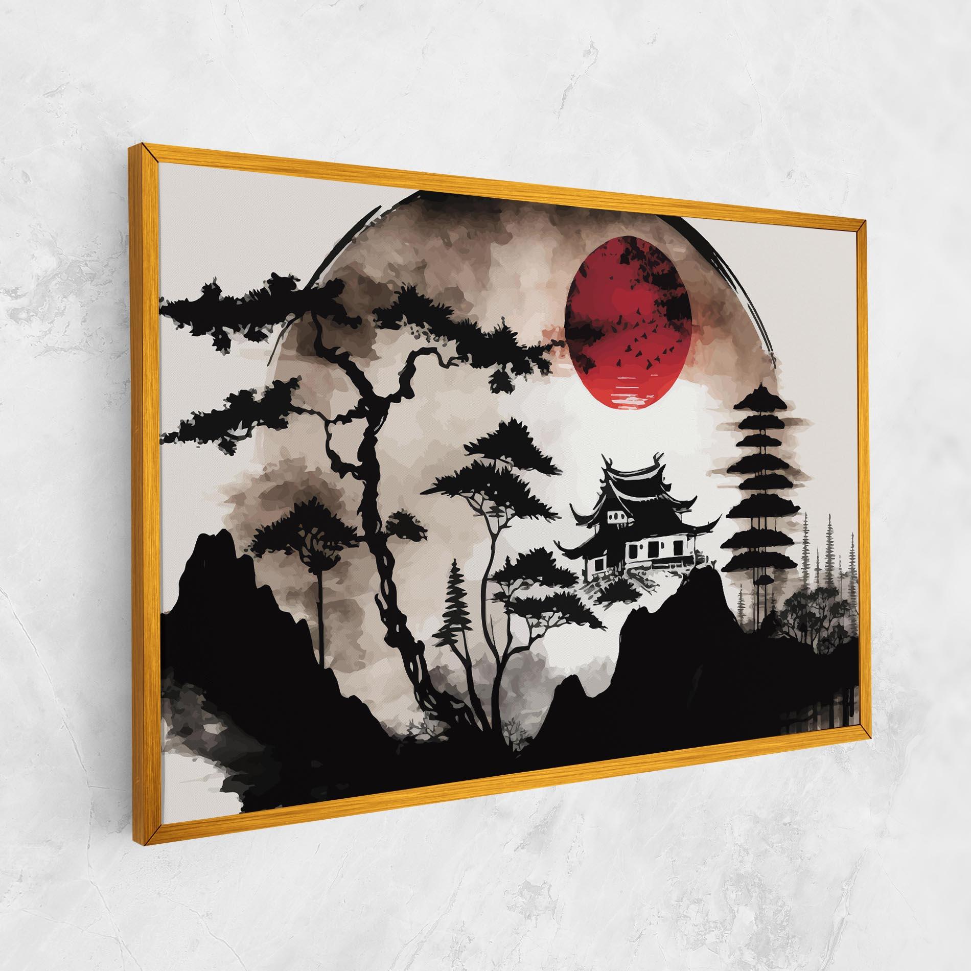 Tablou Canvas Asian Red Moon mockup 1