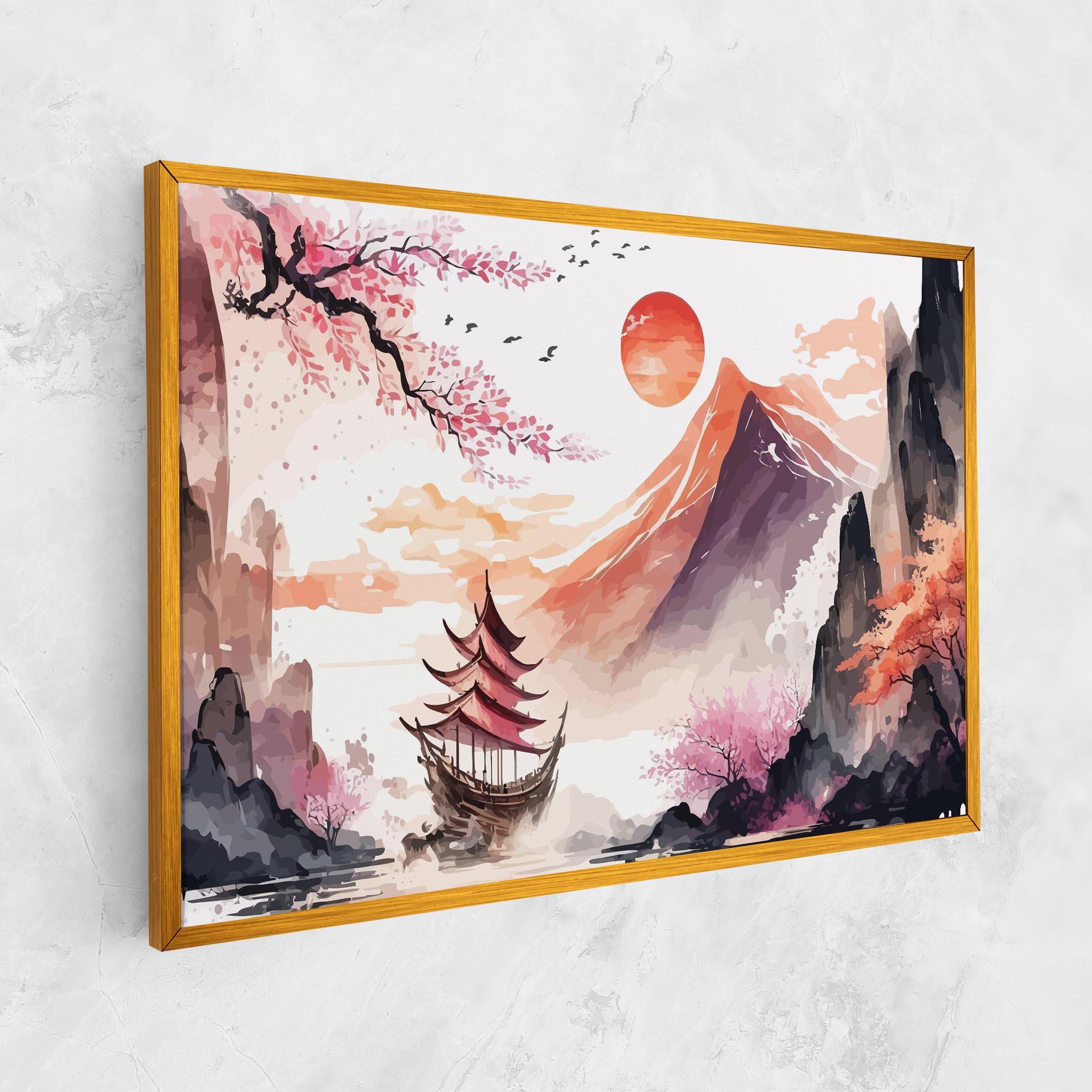 Tablou Canvas Asiatic Purple Mountain mockup 1