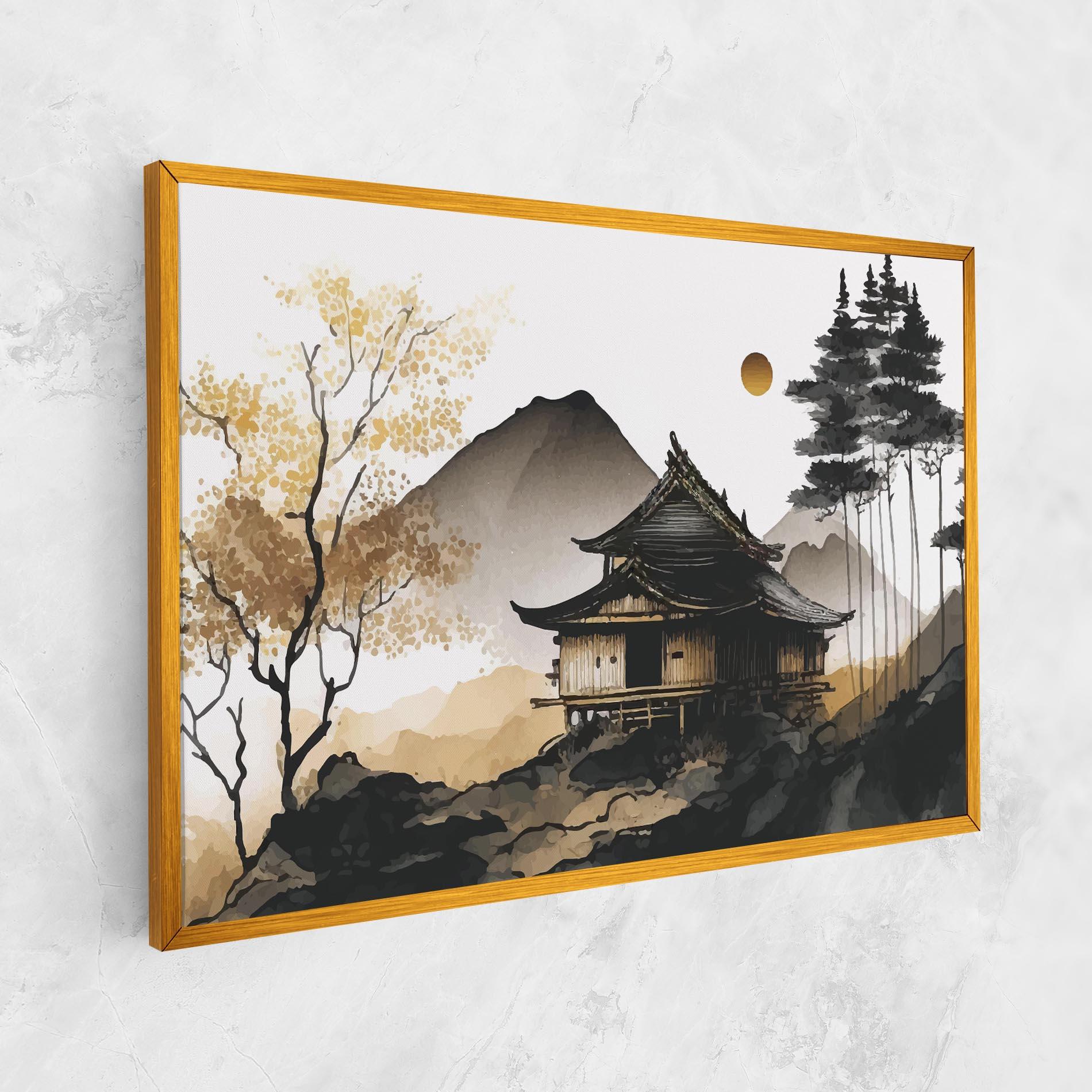 Tablou Canvas Gold Japanese Temple mockup 1