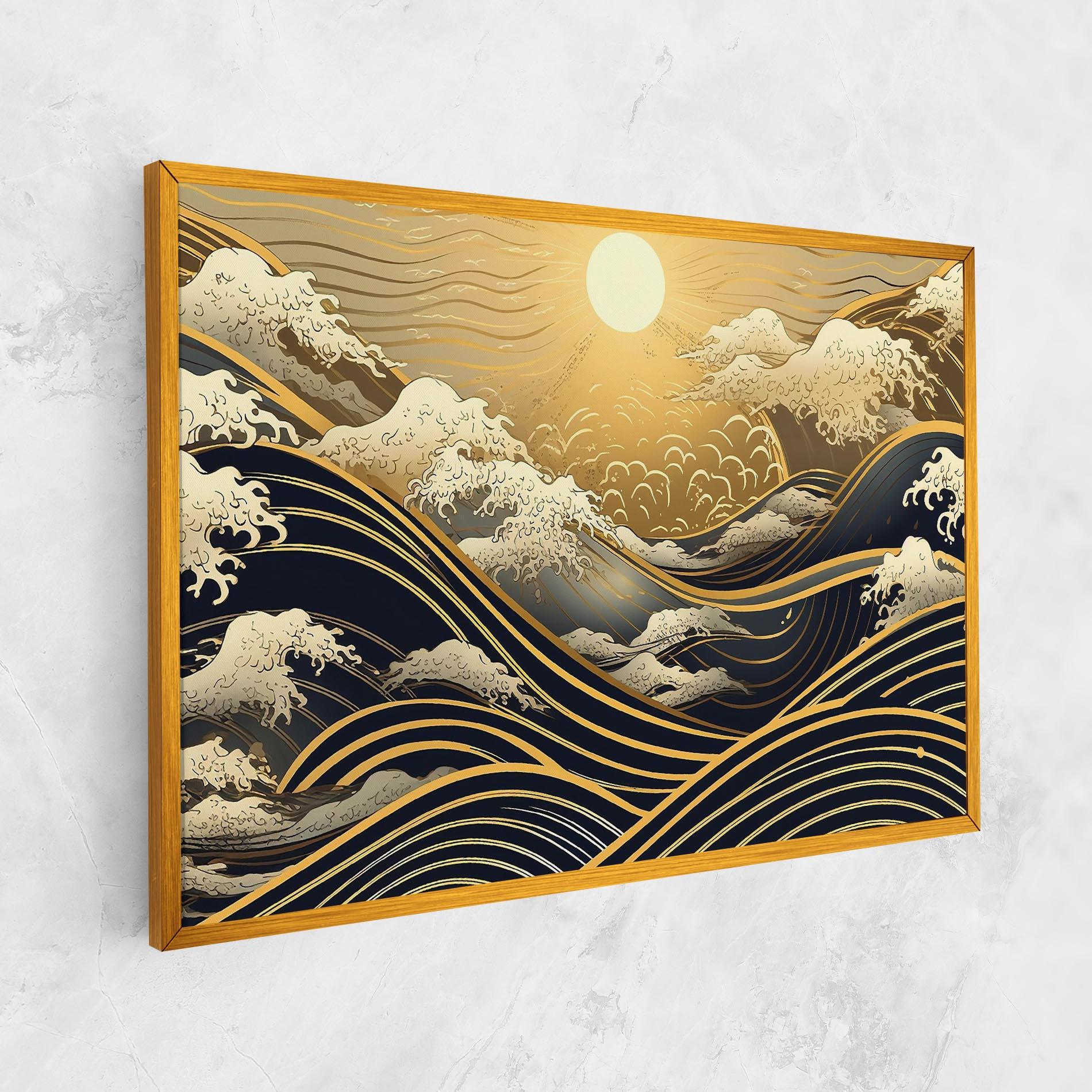 Tablou Canvas Gold Waves Landscape mockup 1
