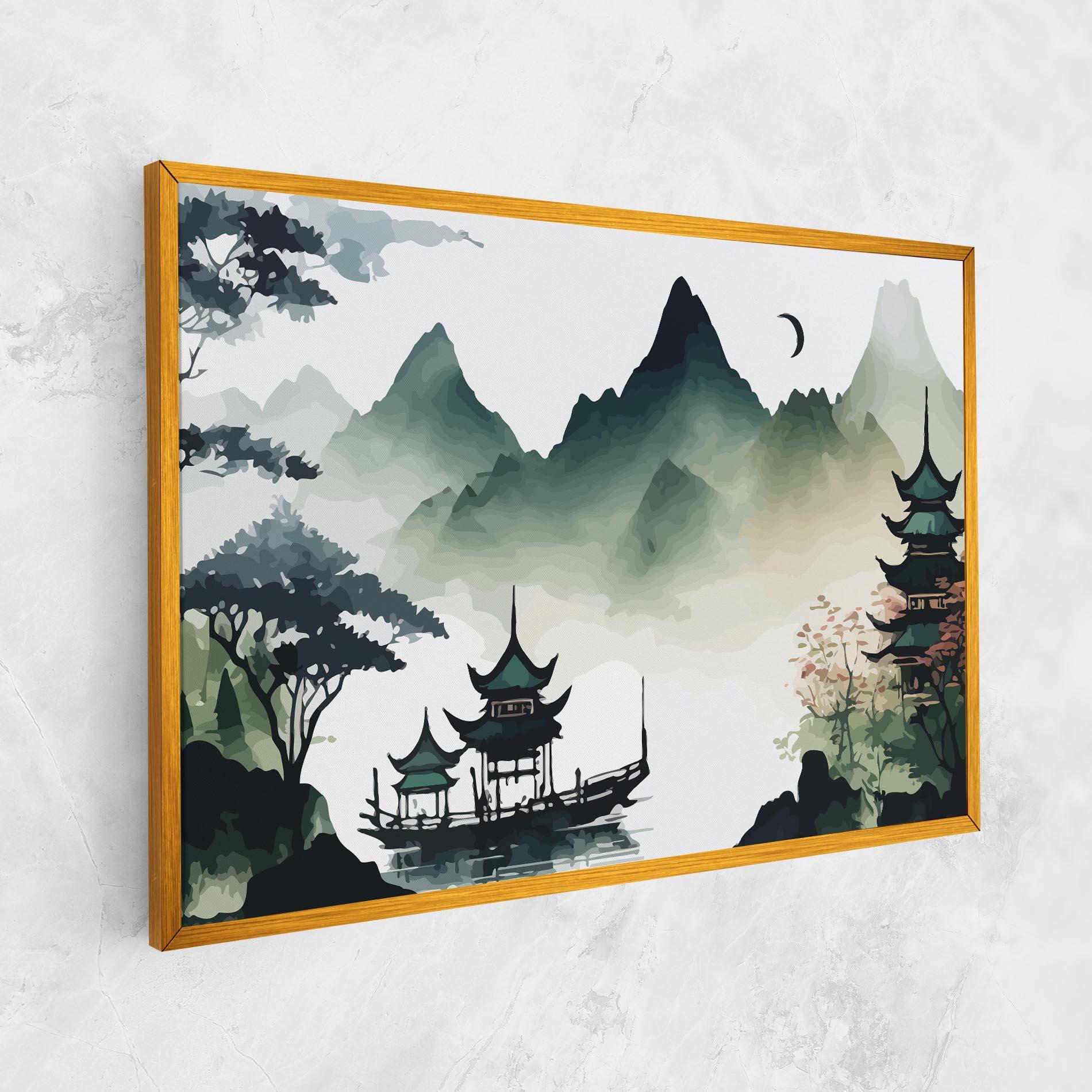 Tablou Canvas Green Mountain Moon mockup 1
