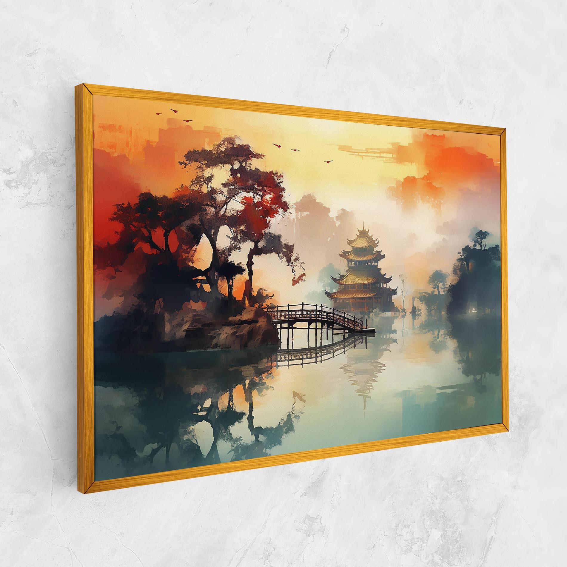 Tablou Canvas Sunset Fog Water mockup 1