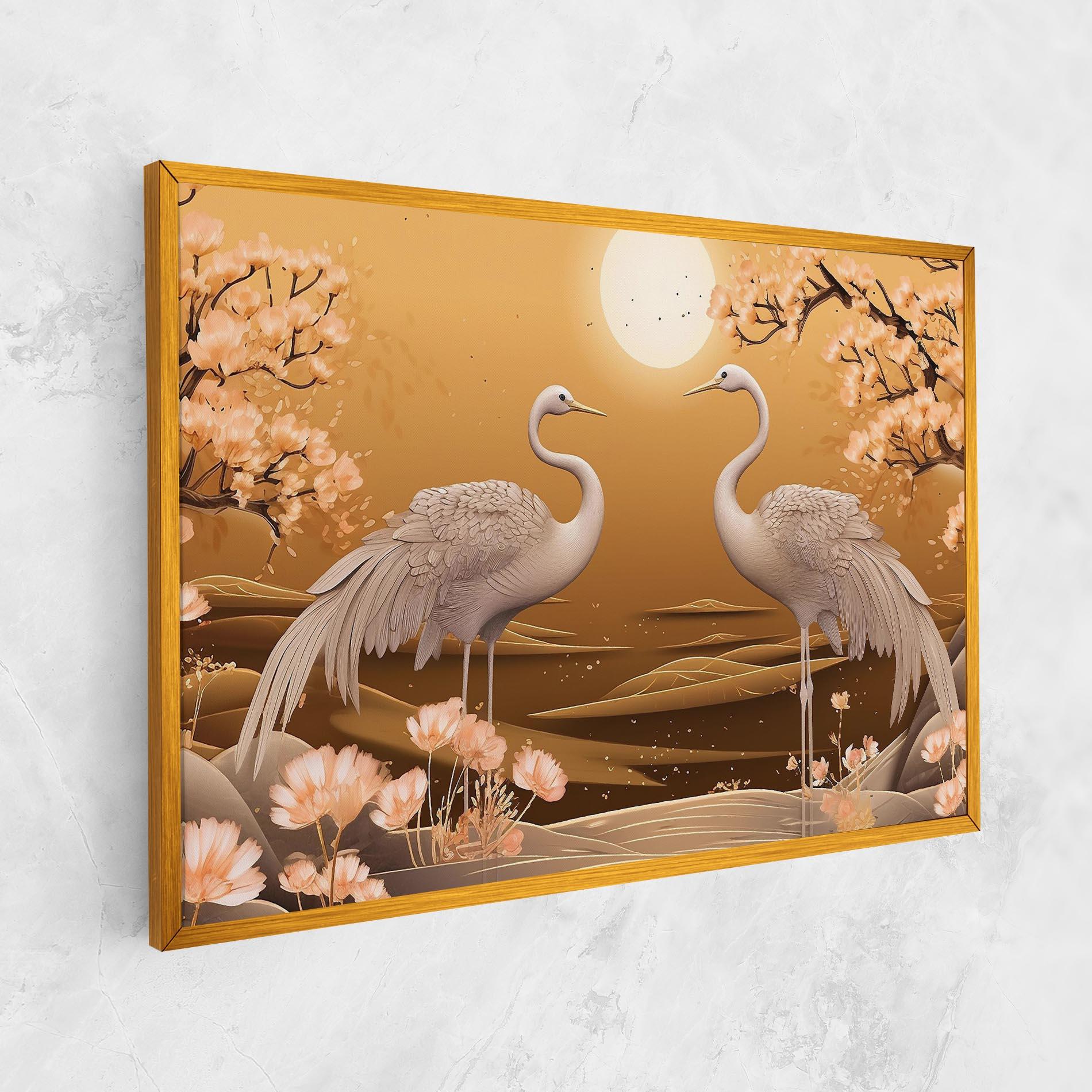 Tablou Canvas White Chinese Birds mockup 1