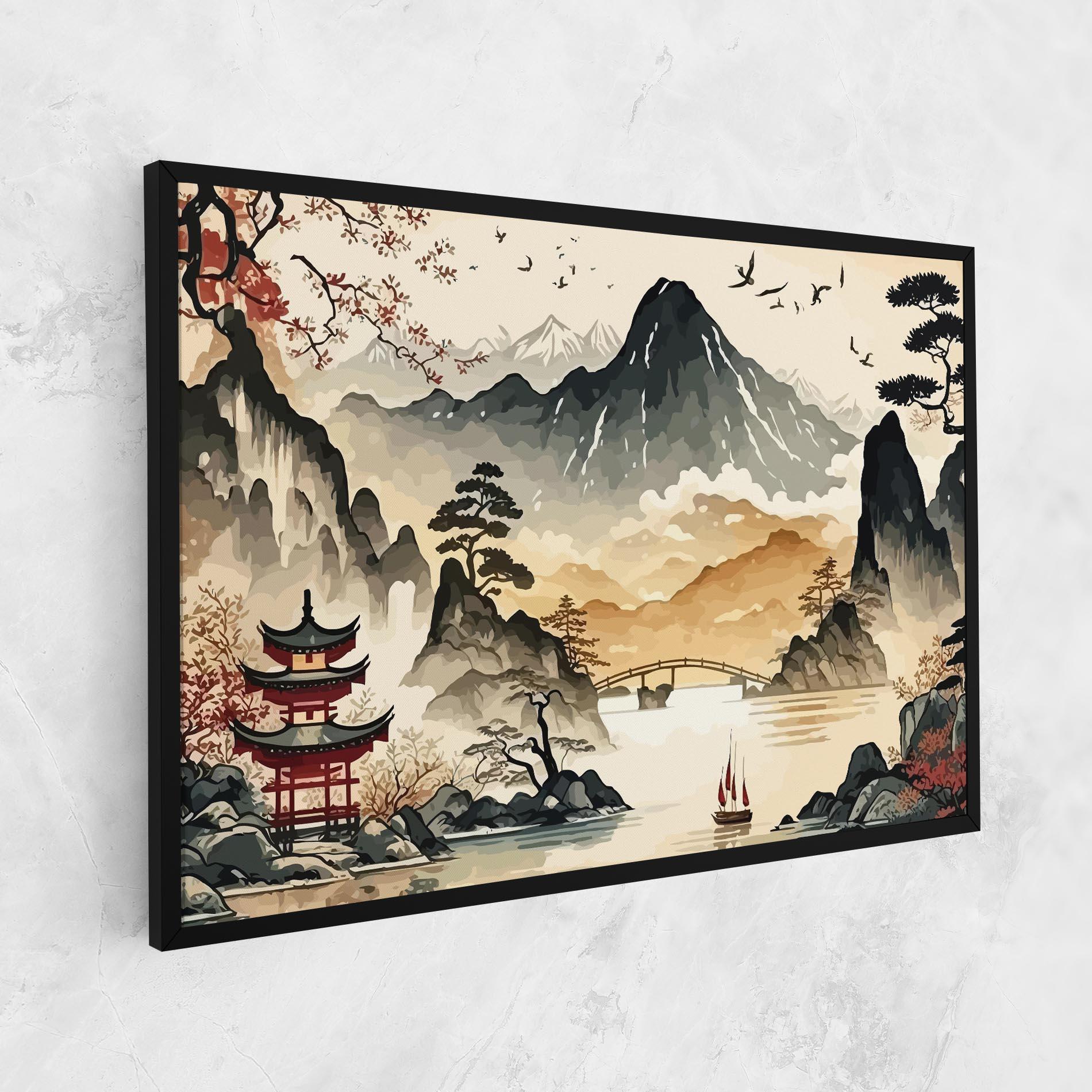 Tablou Canvas Asian Mountain View mockup 1