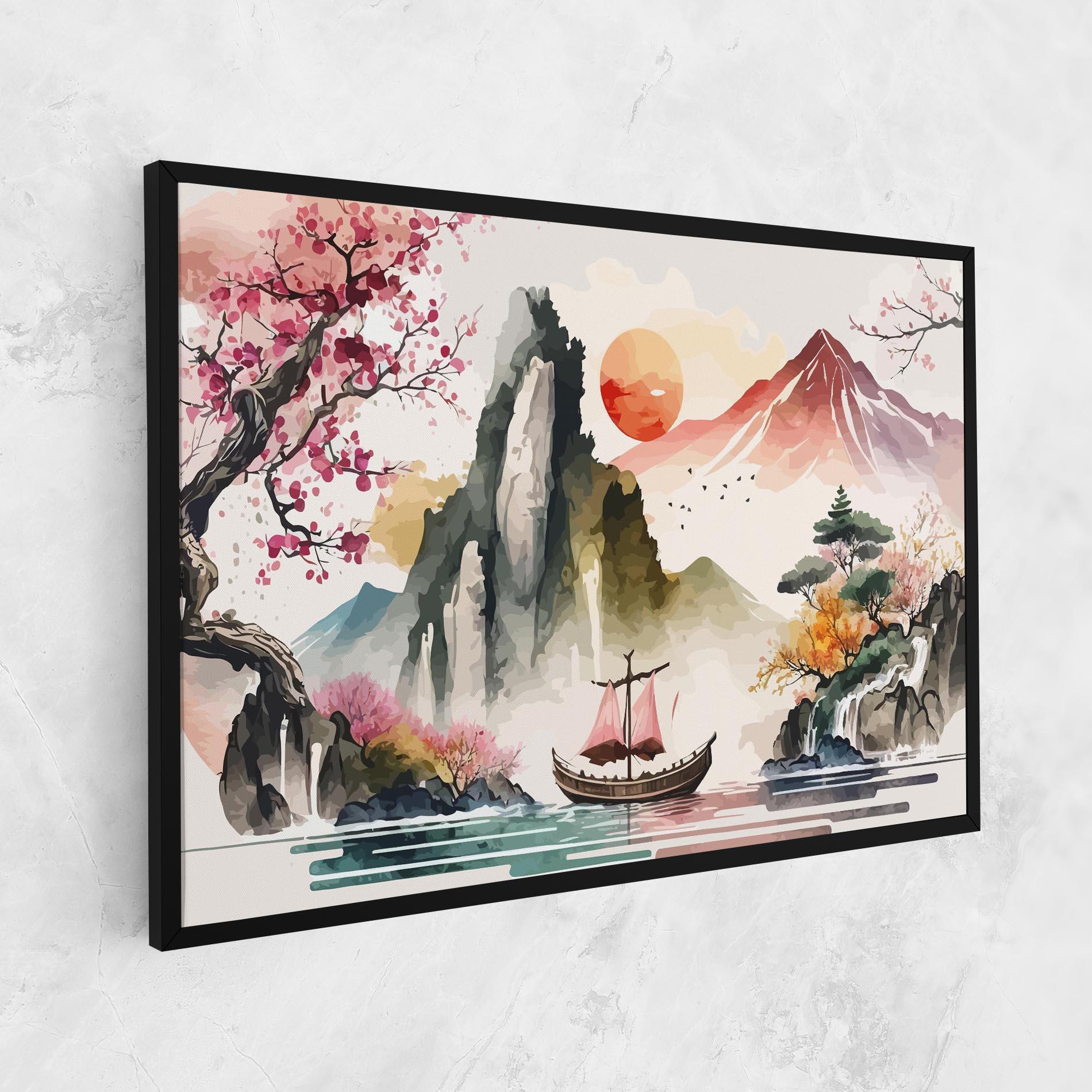 Tablou Canvas Asian Orange Sunset mockup 1