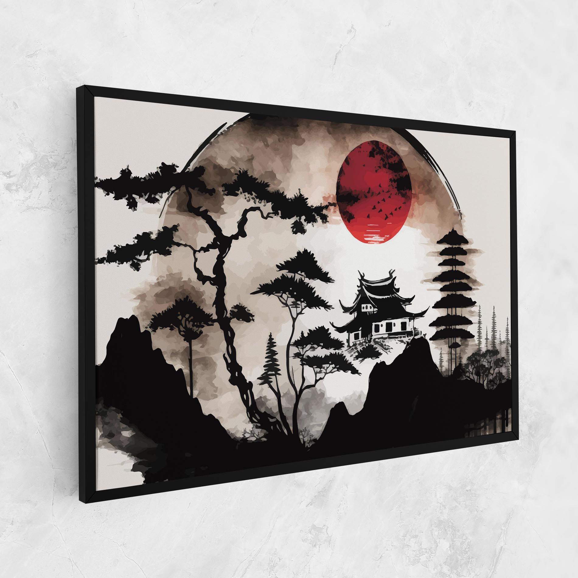 Tablou Canvas Asian Red Moon mockup 1