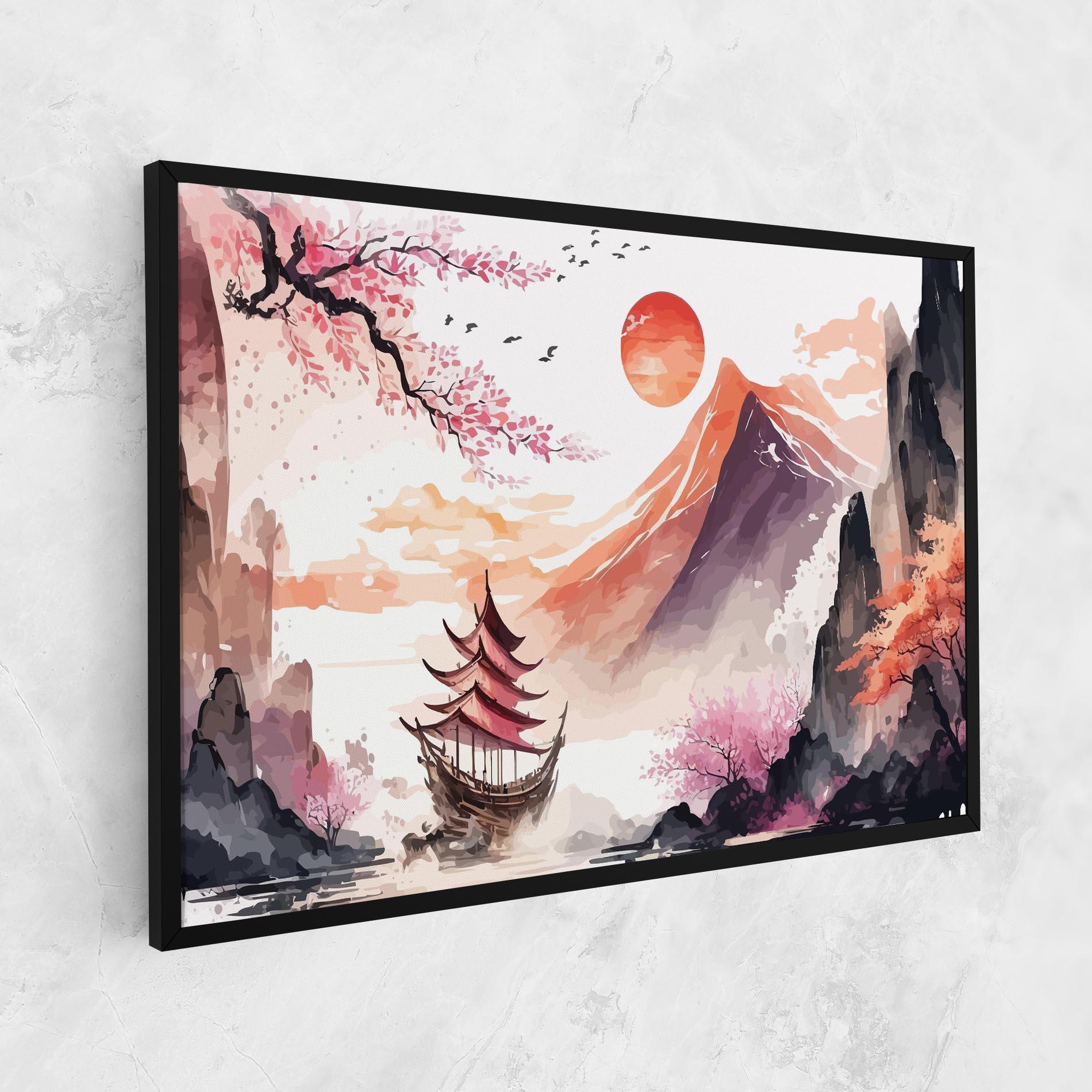 Tablou Canvas Asiatic Purple Mountain mockup 1