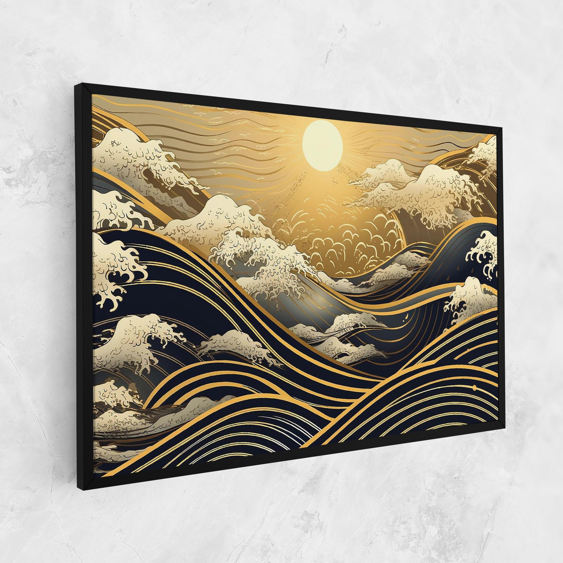 Tablou Canvas Gold Waves Landscape mockup 1