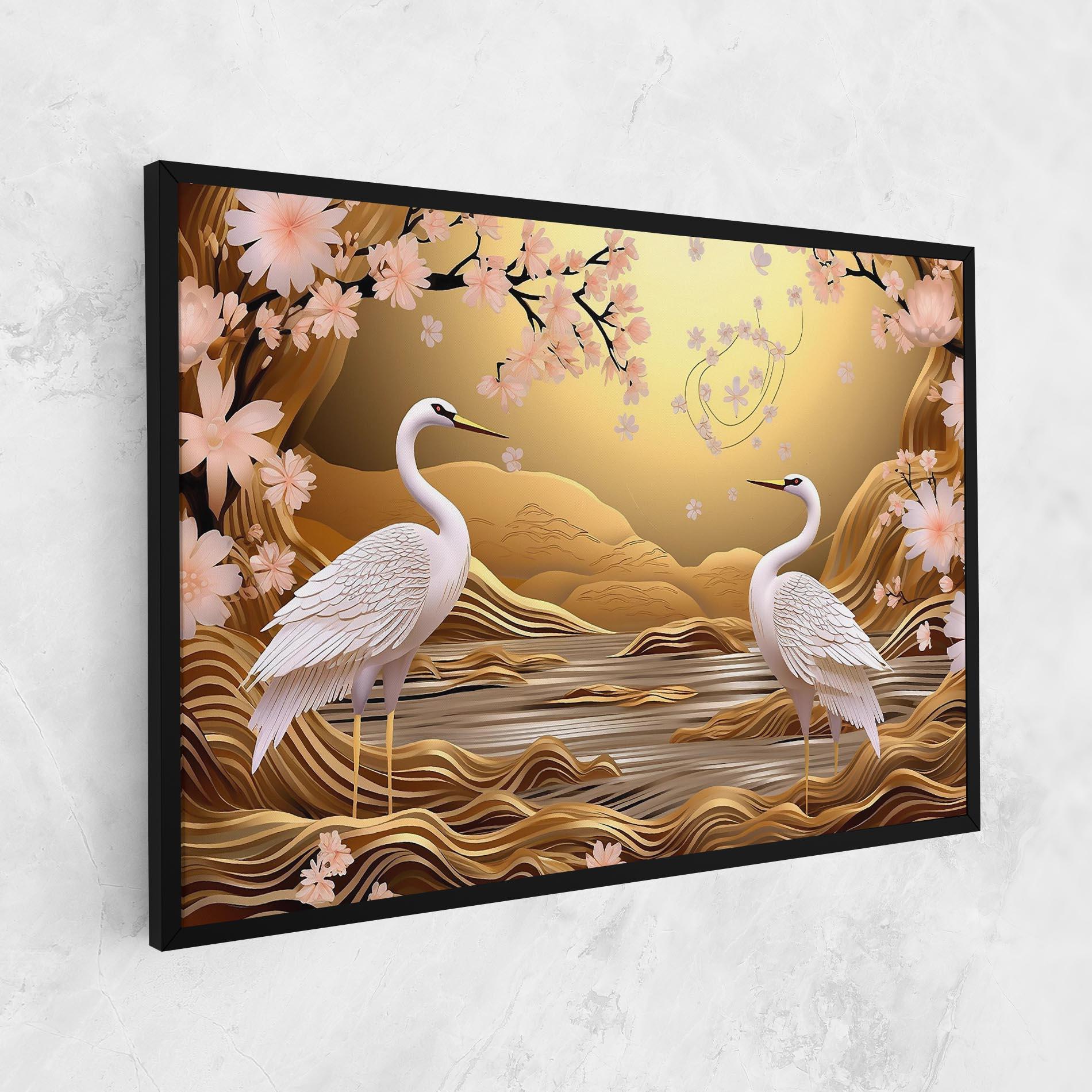 Tablou Canvas Pink Chinese Flowers mockup 1