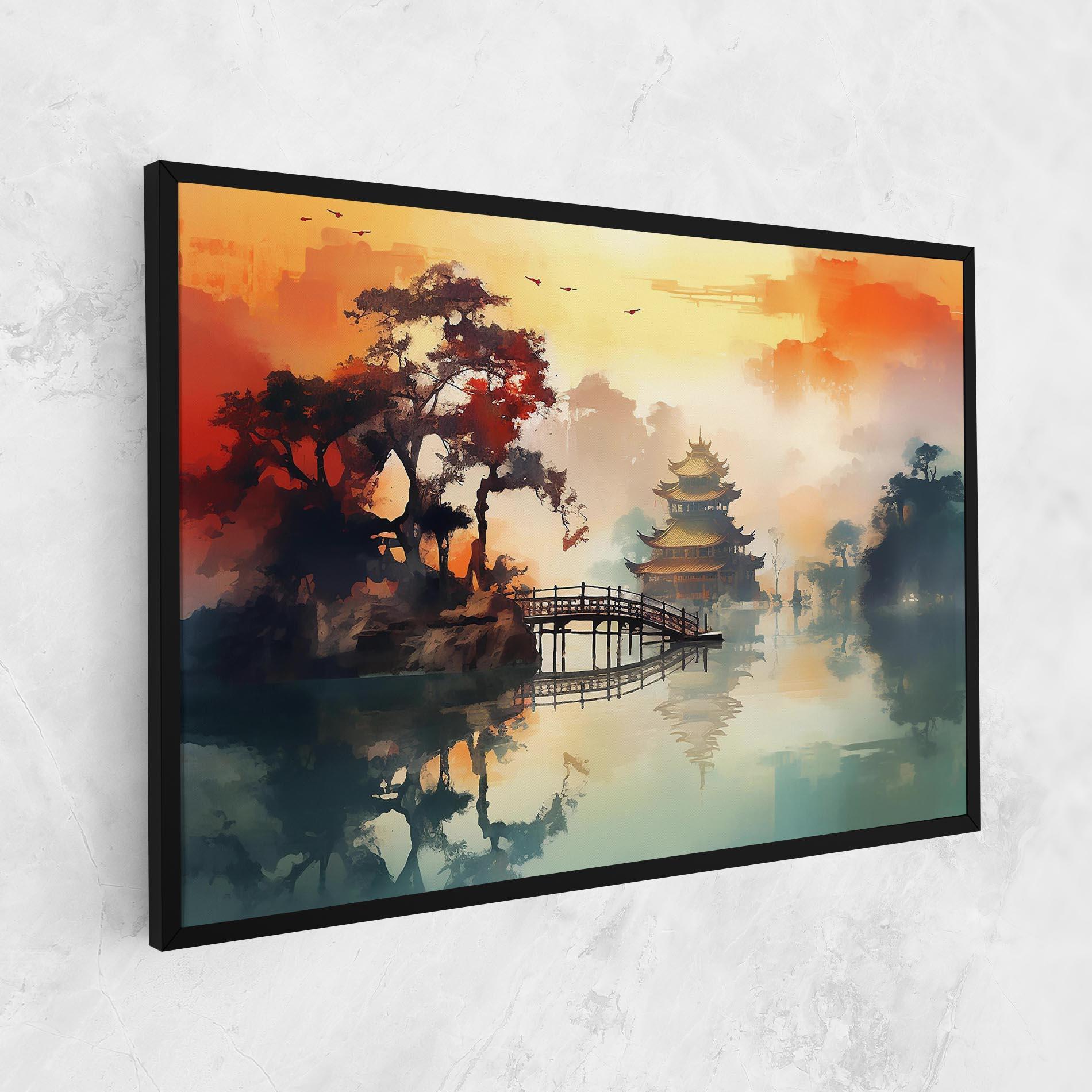 Tablou Canvas Sunset Fog Water mockup 1