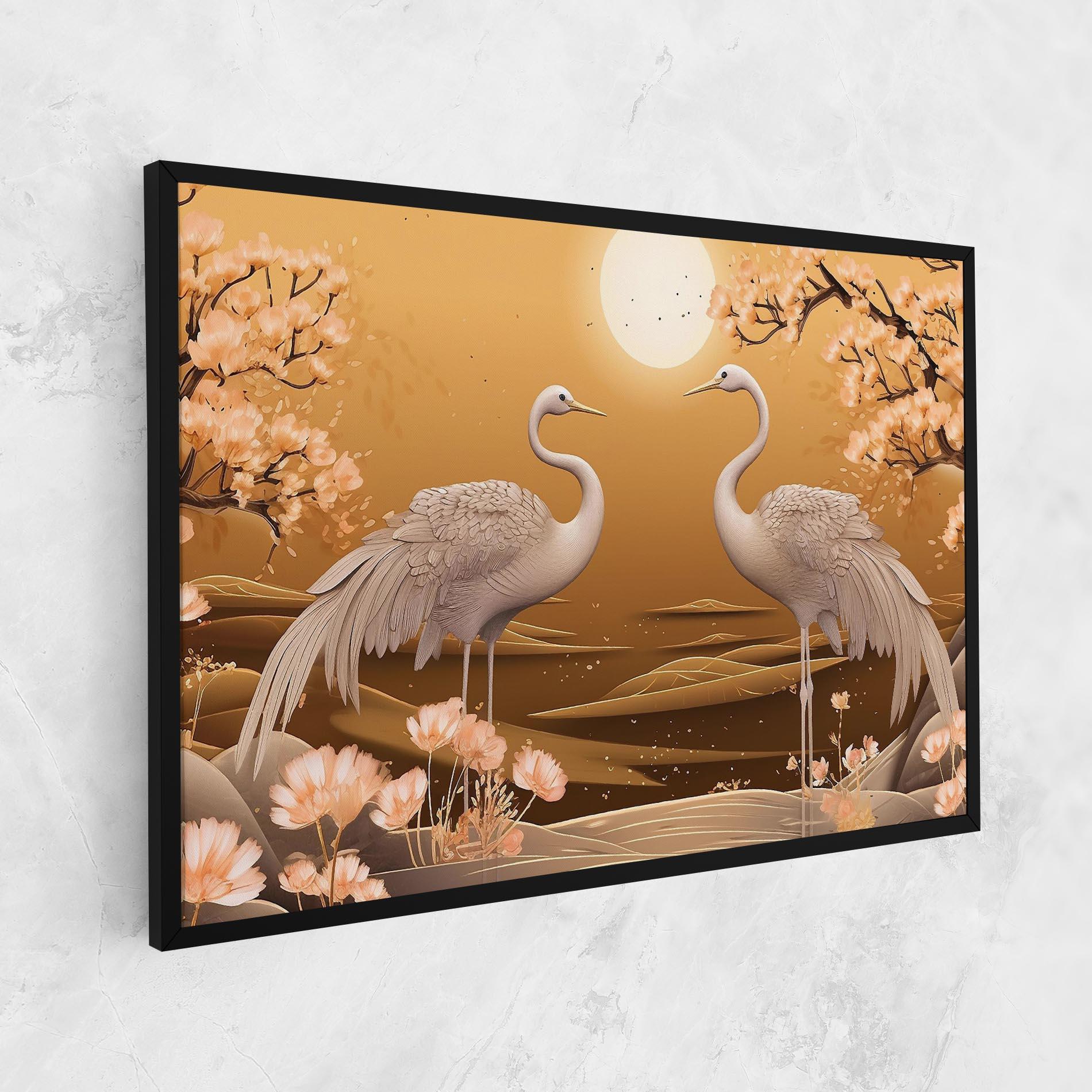 Tablou Canvas White Chinese Birds mockup 1