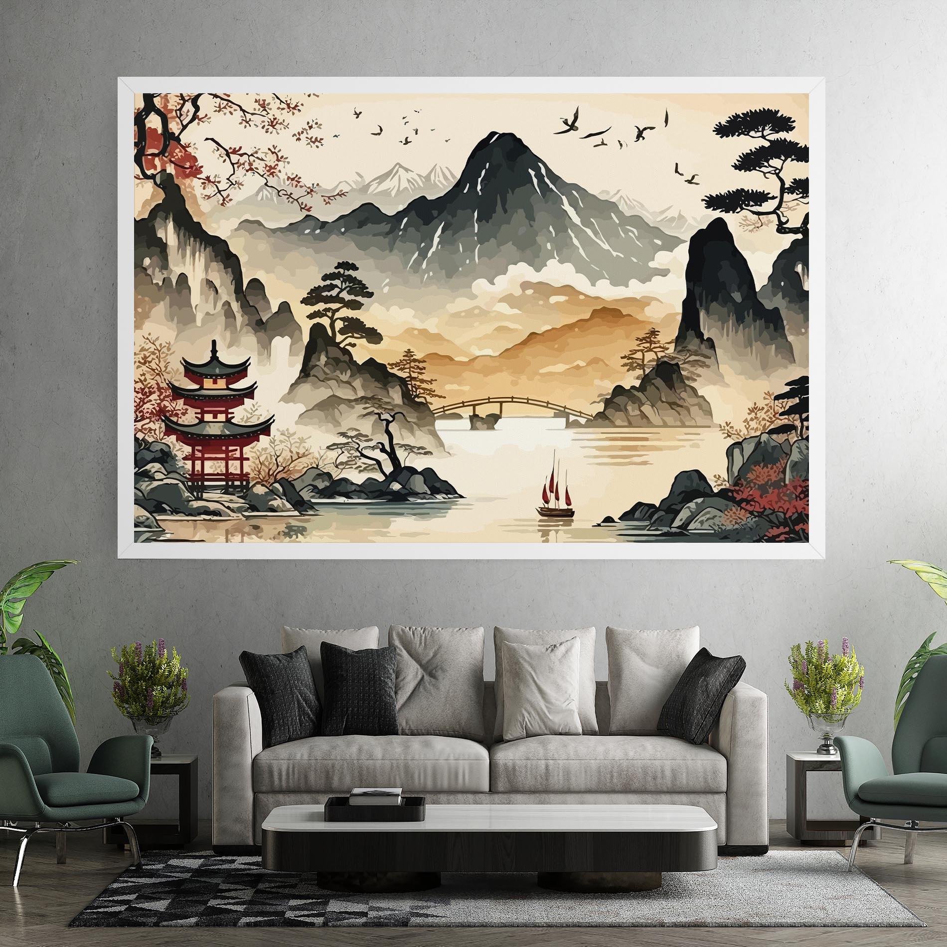 Tablou Canvas Asian Mountain View mockup 7