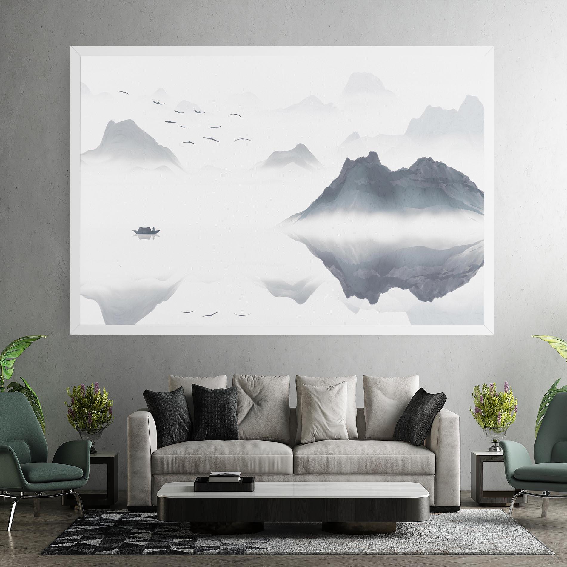 Tablou Canvas Chinese Style Mountains mockup 7