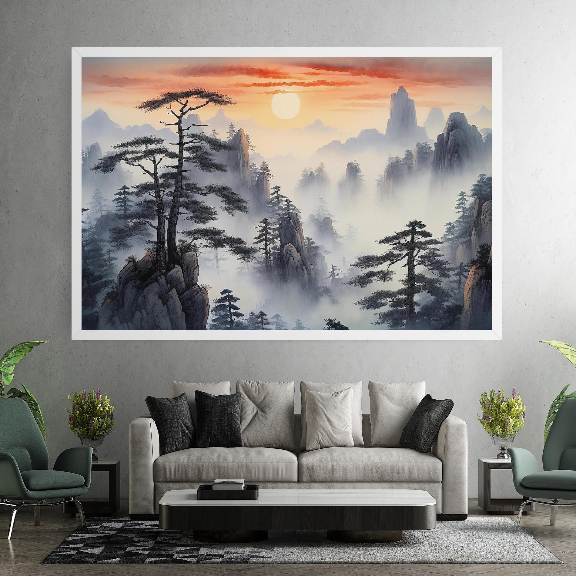 Tablou Canvas Fog Trees mockup 7