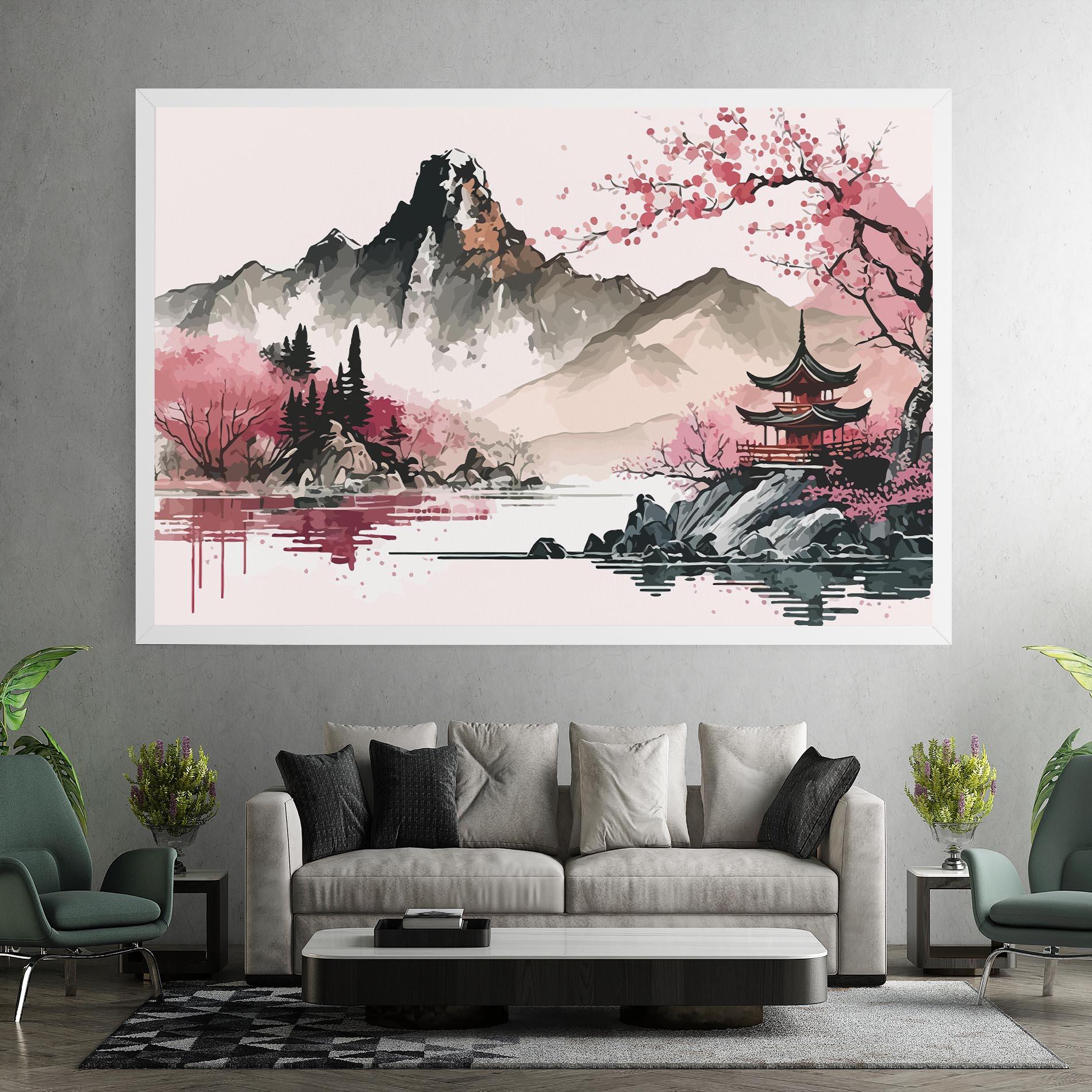 Tablou Canvas Pink Asian View mockup 7