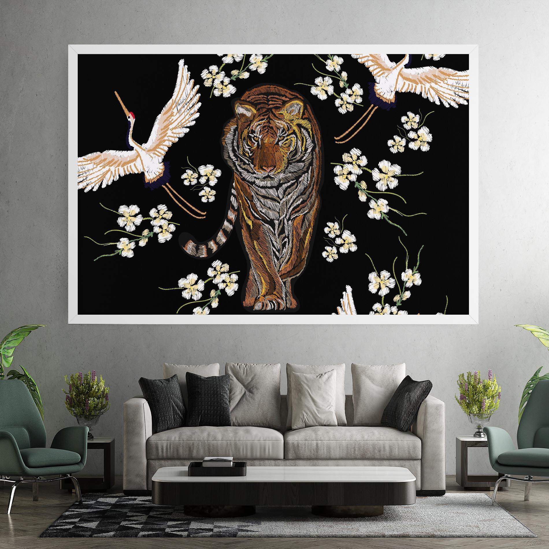 Tablou Canvas Tiger Birds Art mockup 7