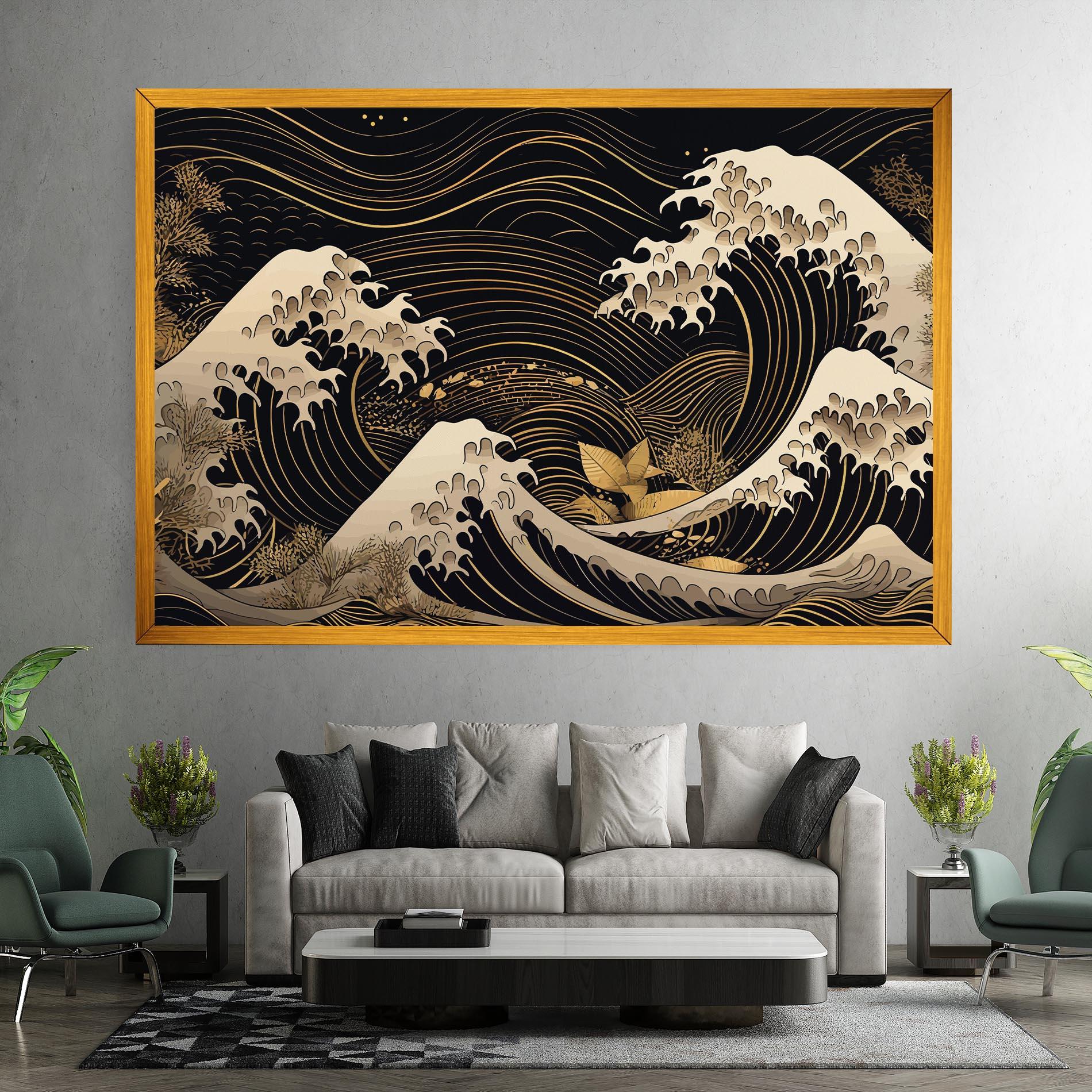 Tablou Canvas Asiatic Gold Wave mockup 7
