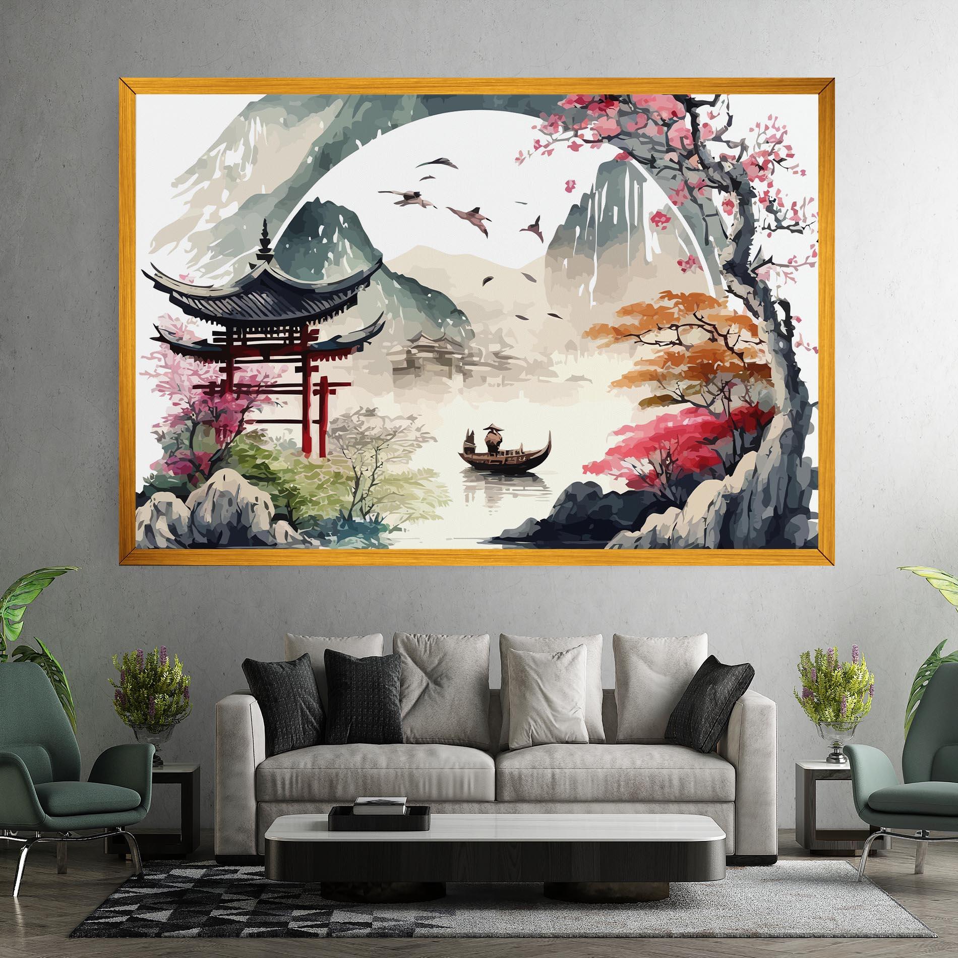 Tablou Canvas Beautiful Asiatic View mockup 7