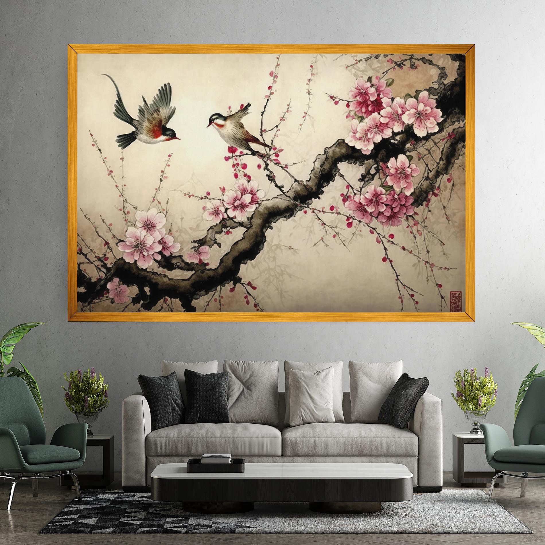 Cherry Blossom Birds mockup 7