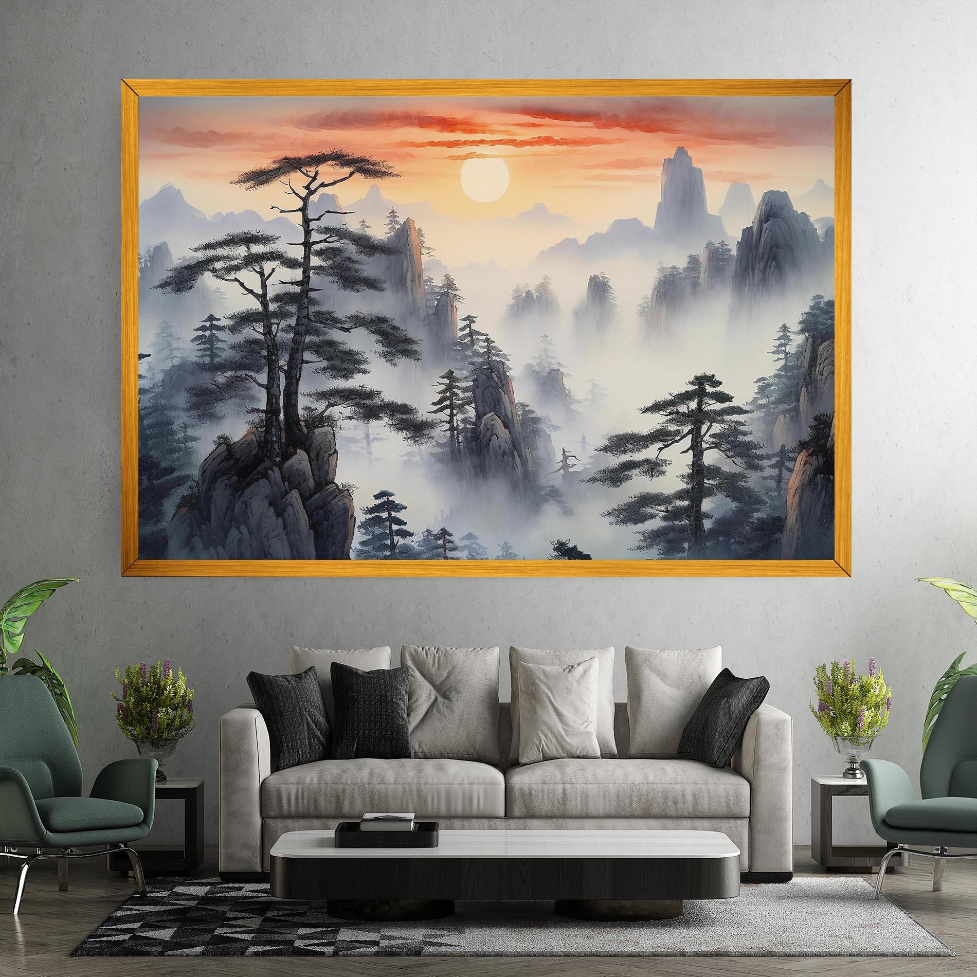 Tablou Canvas Fog Trees mockup 7