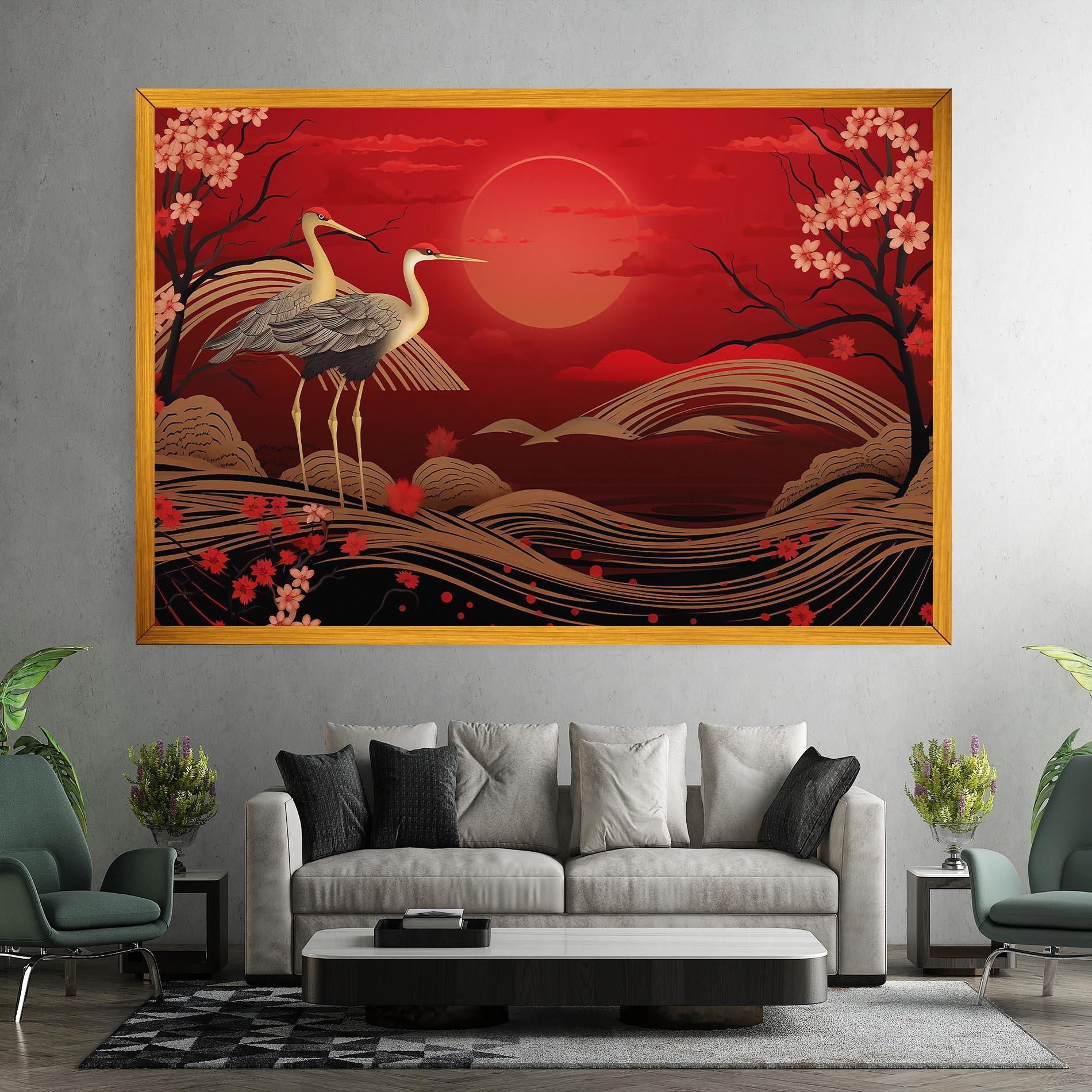 Tablou Canvas Gold Landscape Painting mockup 7