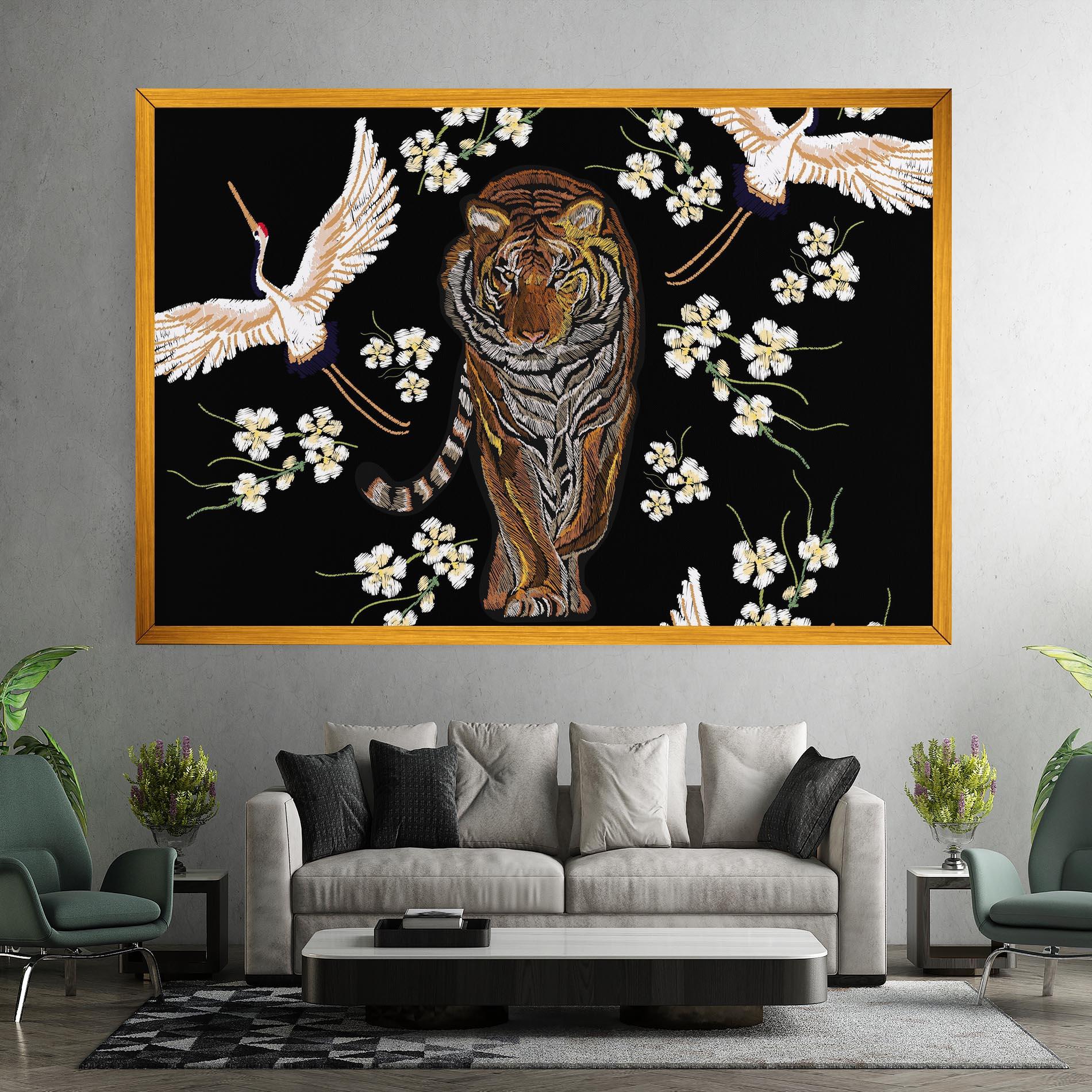 Tablou Canvas Tiger Birds Art mockup 7
