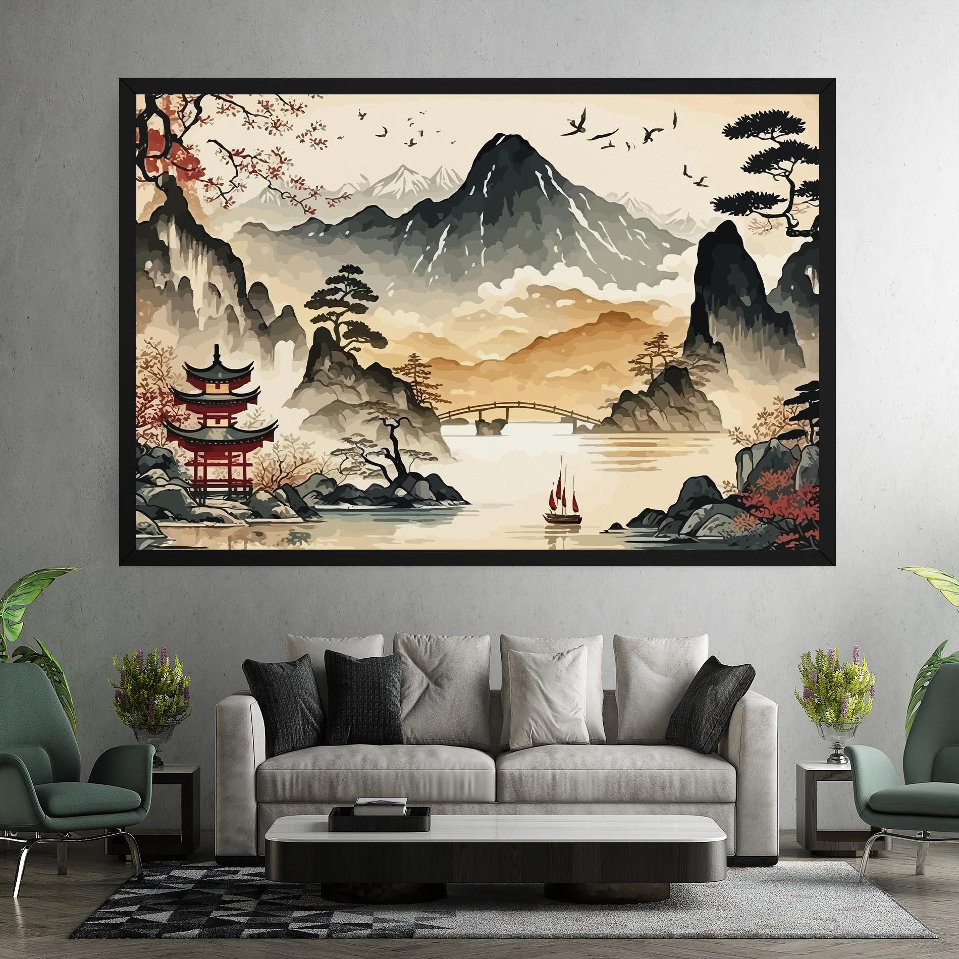 Tablou Canvas Asian Mountain View mockup 7