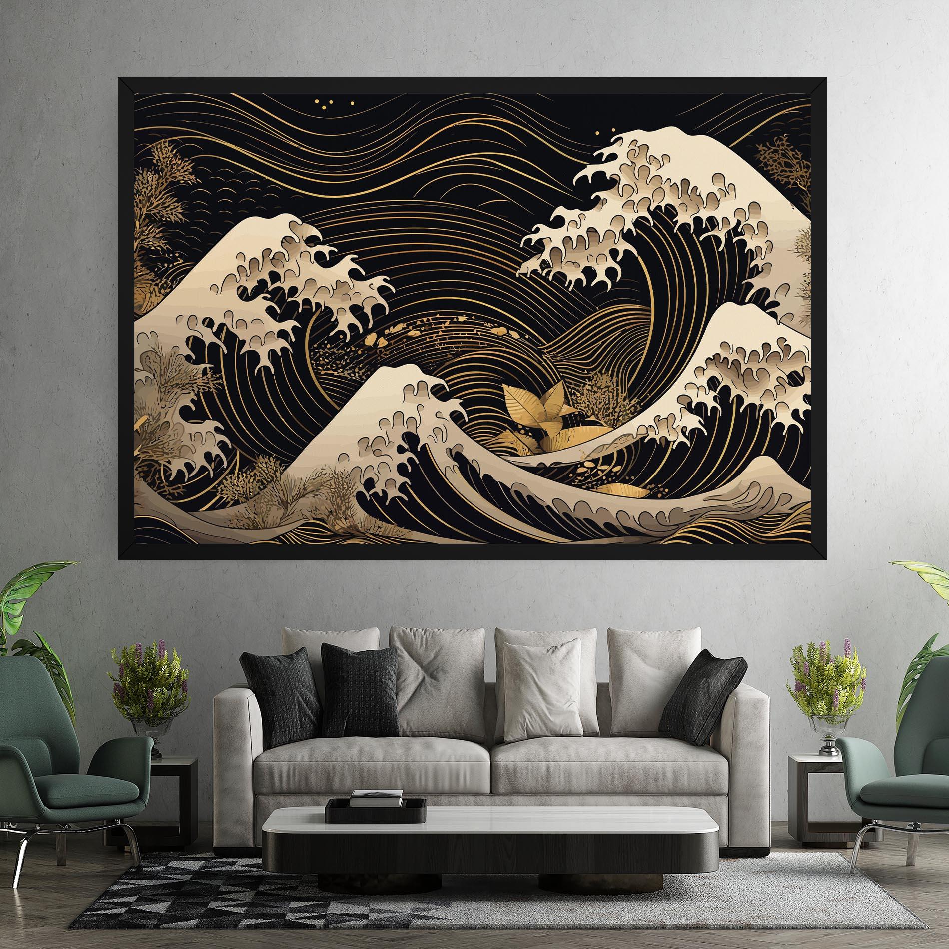 Tablou Canvas Asiatic Gold Wave mockup 7