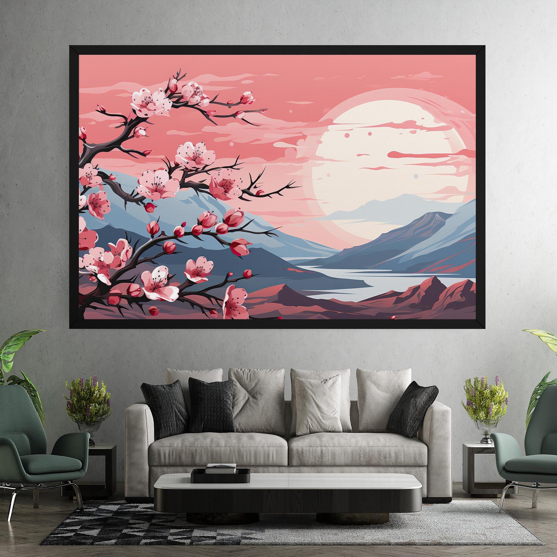 Tablou Canvas Chinese Cherry Blossoms mockup 7