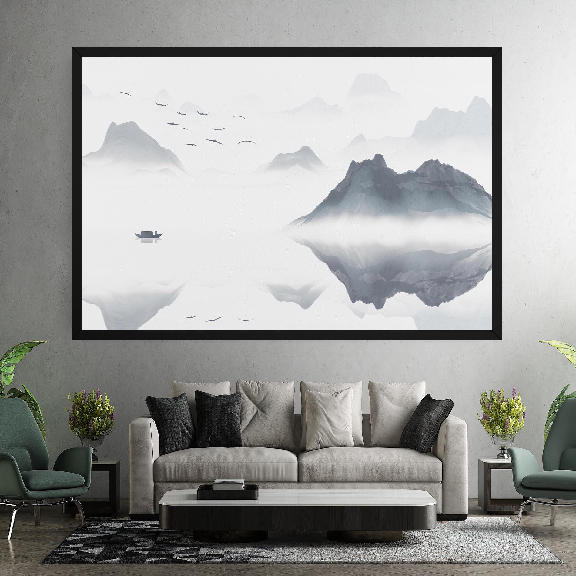 Tablou Canvas Chinese Style Mountains mockup 7