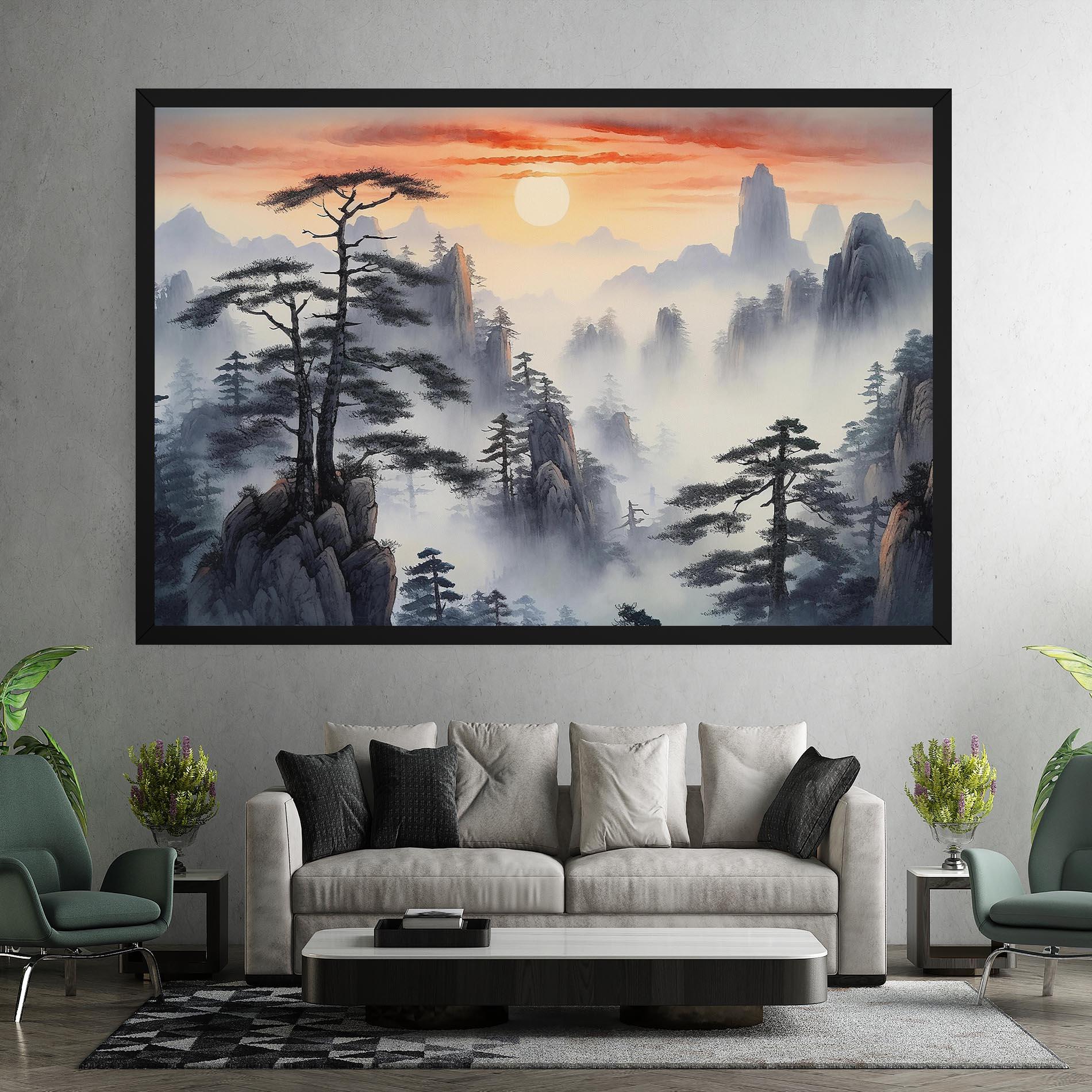 Tablou Canvas Fog Trees mockup 7