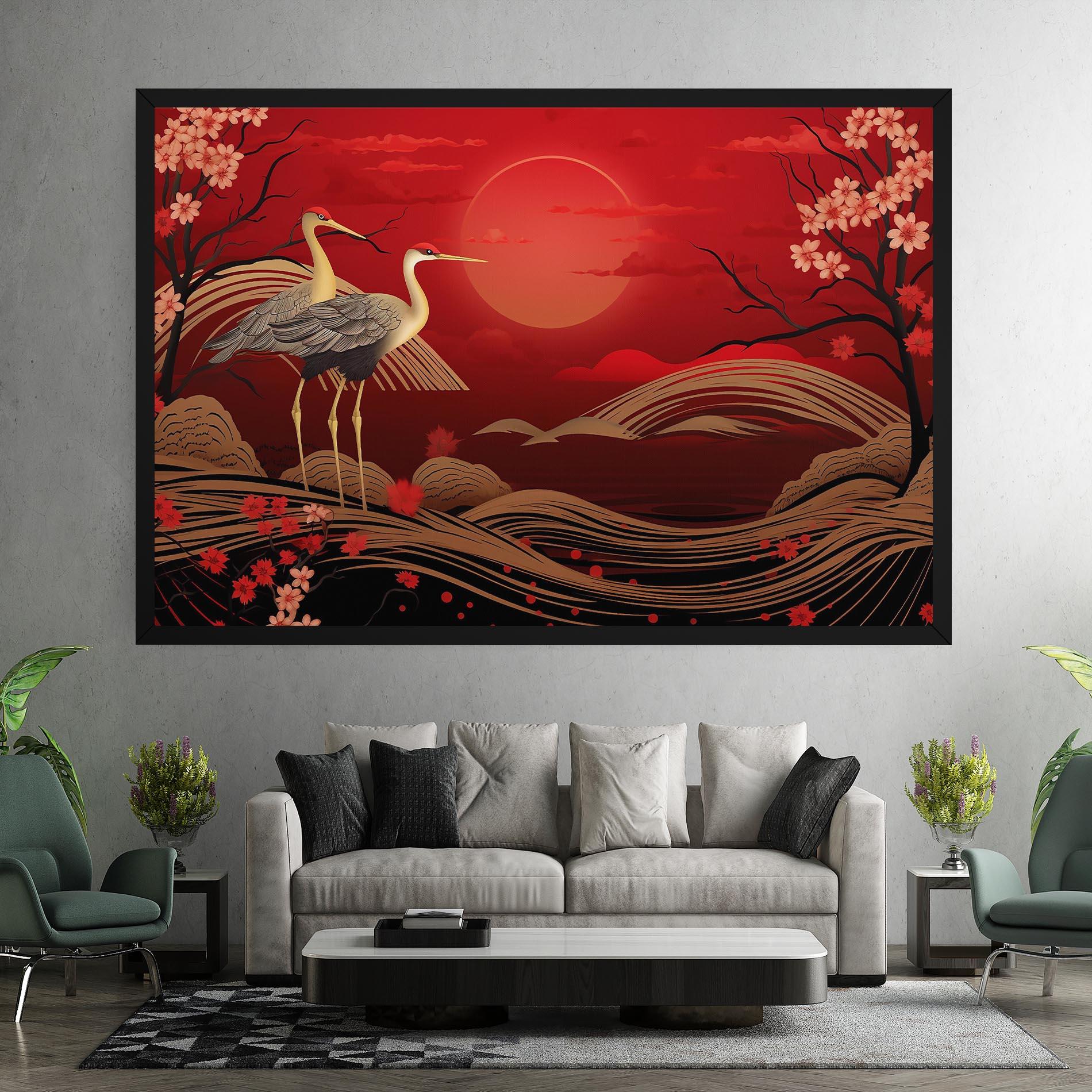 Tablou Canvas Gold Landscape Painting mockup 7