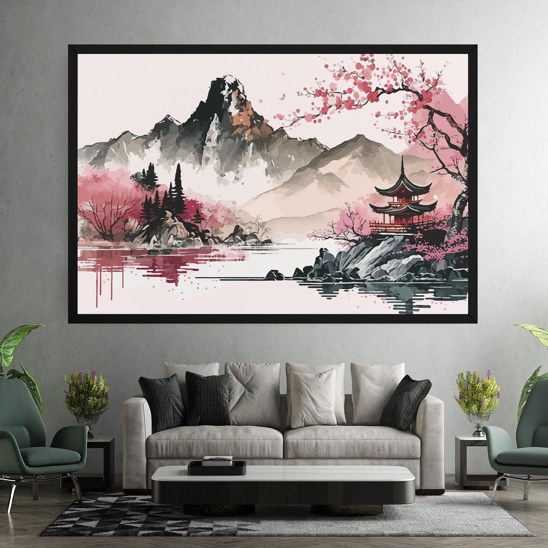 Tablou Canvas Pink Asian View mockup 7