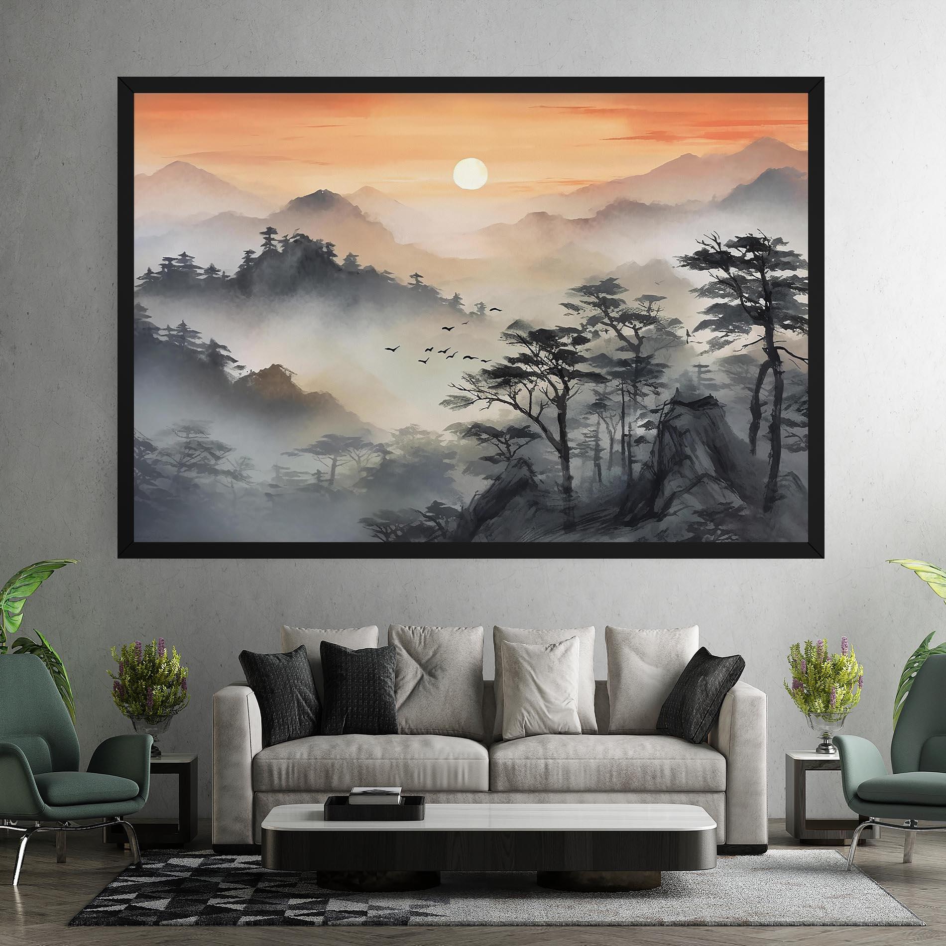 Tablou Canvas Sunset Fog mockup 7