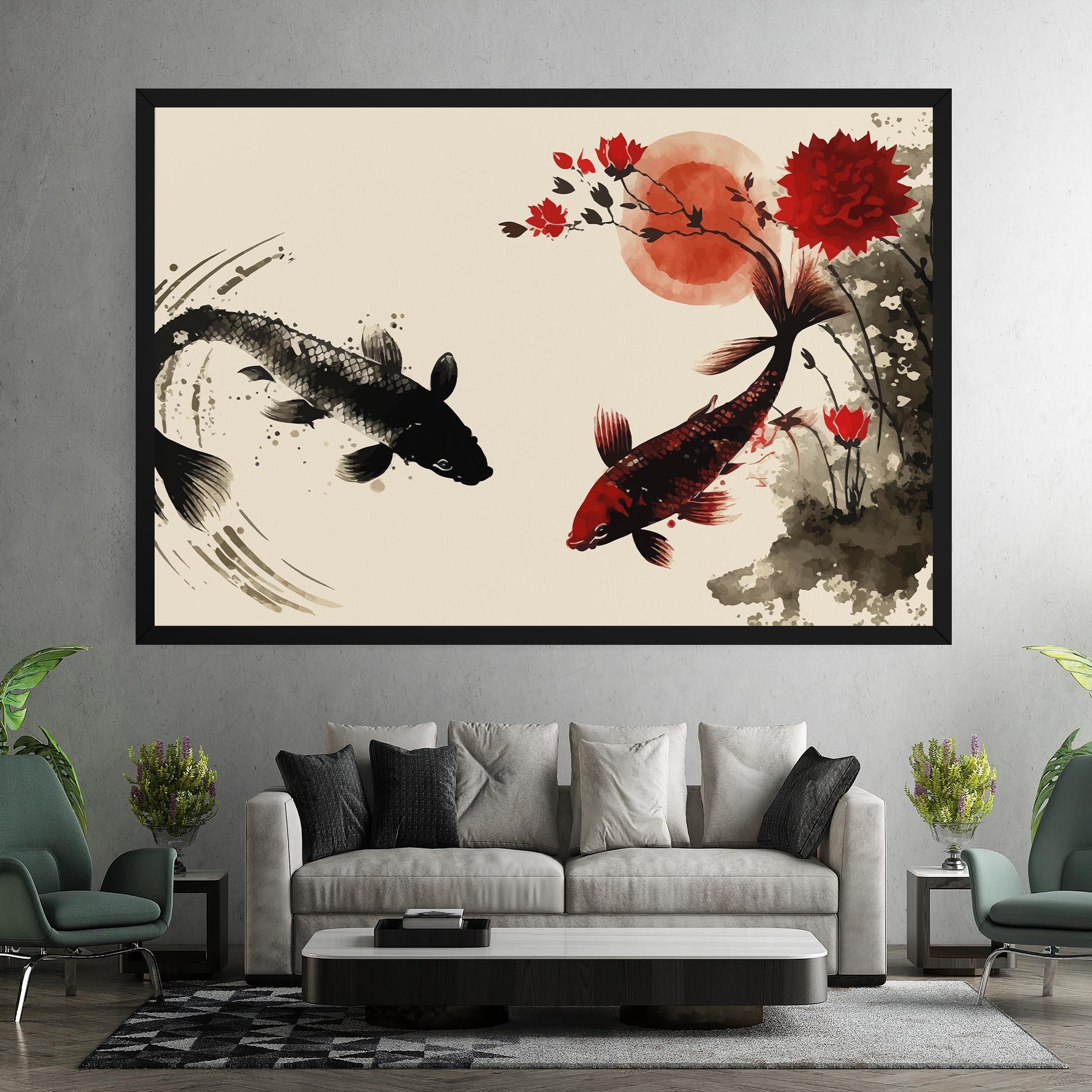 Tablou Canvas Sunset Red Flower mockup 7