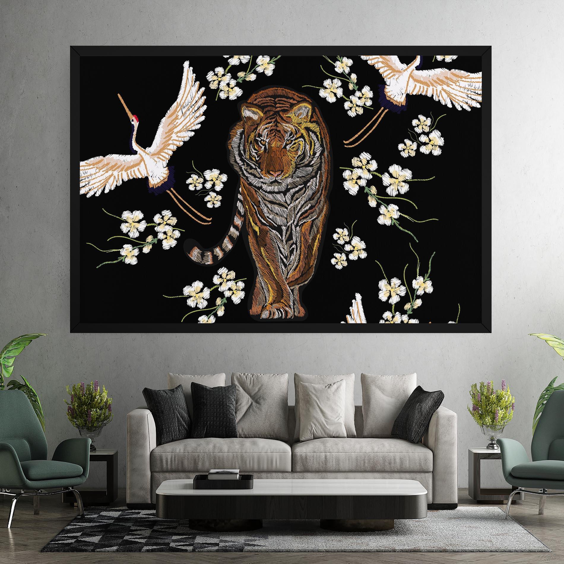 Tablou Canvas Tiger Birds Art mockup 7