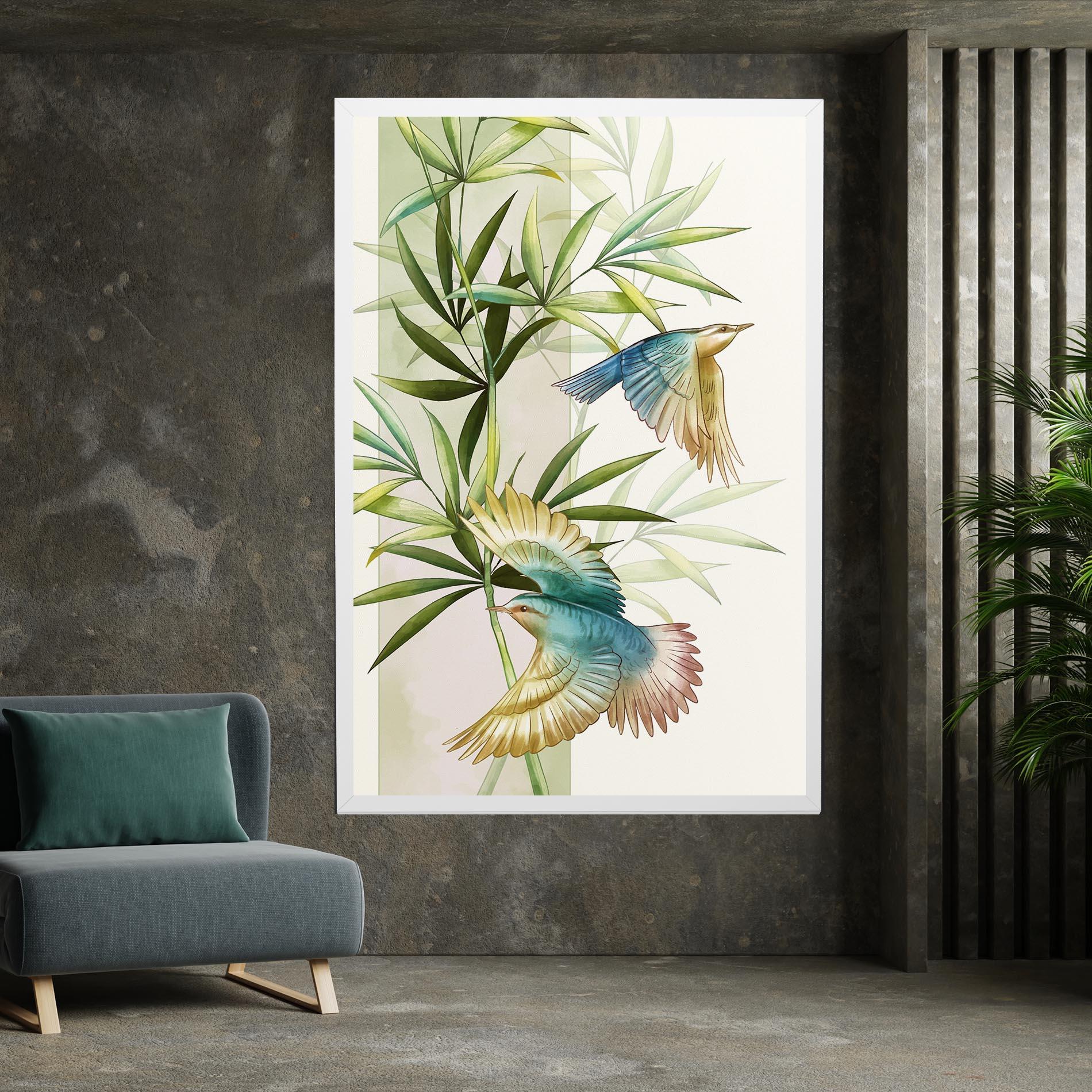Tablou Canvas Asiatic Blue Birds mockup 7