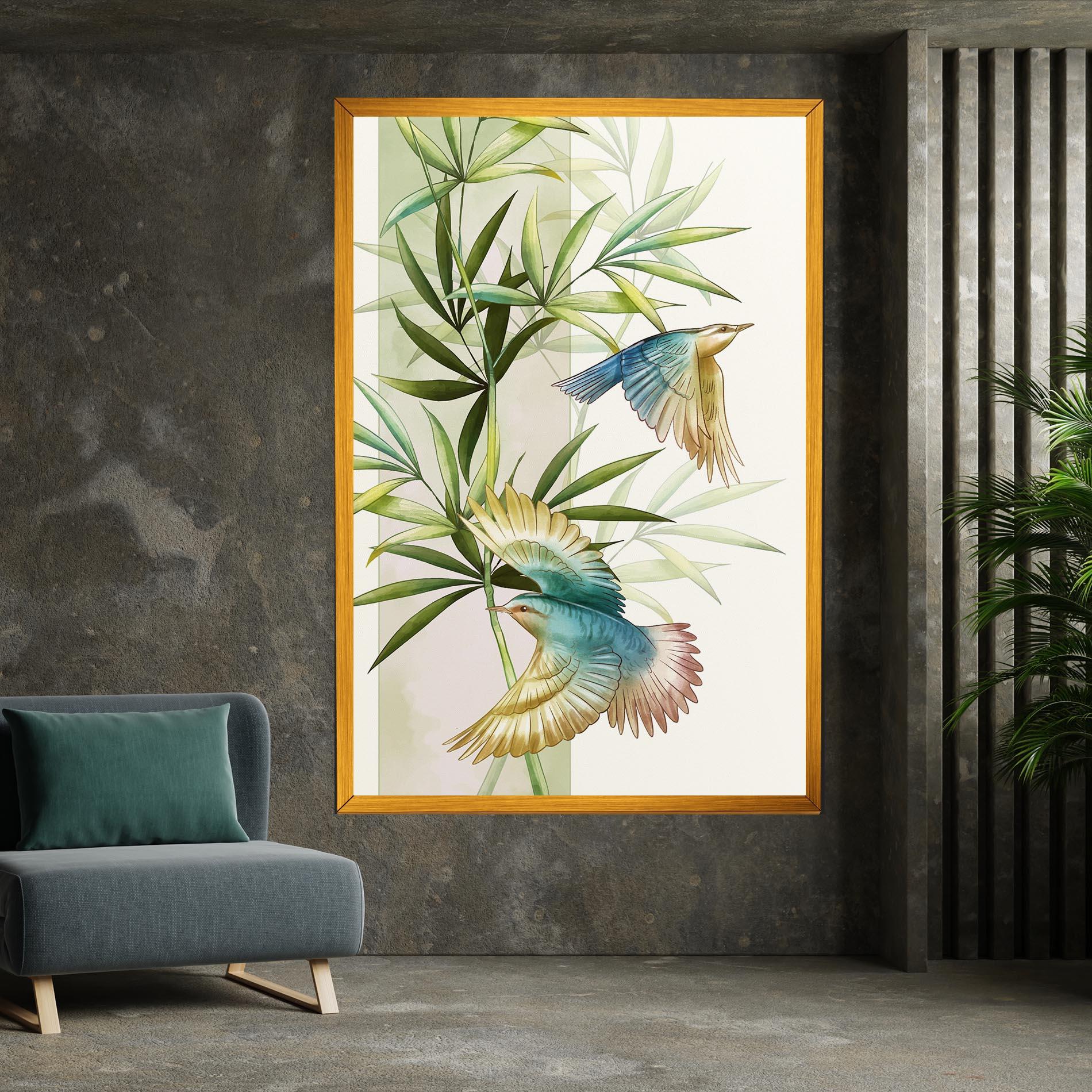 Tablou Canvas Asiatic Blue Birds mockup 7