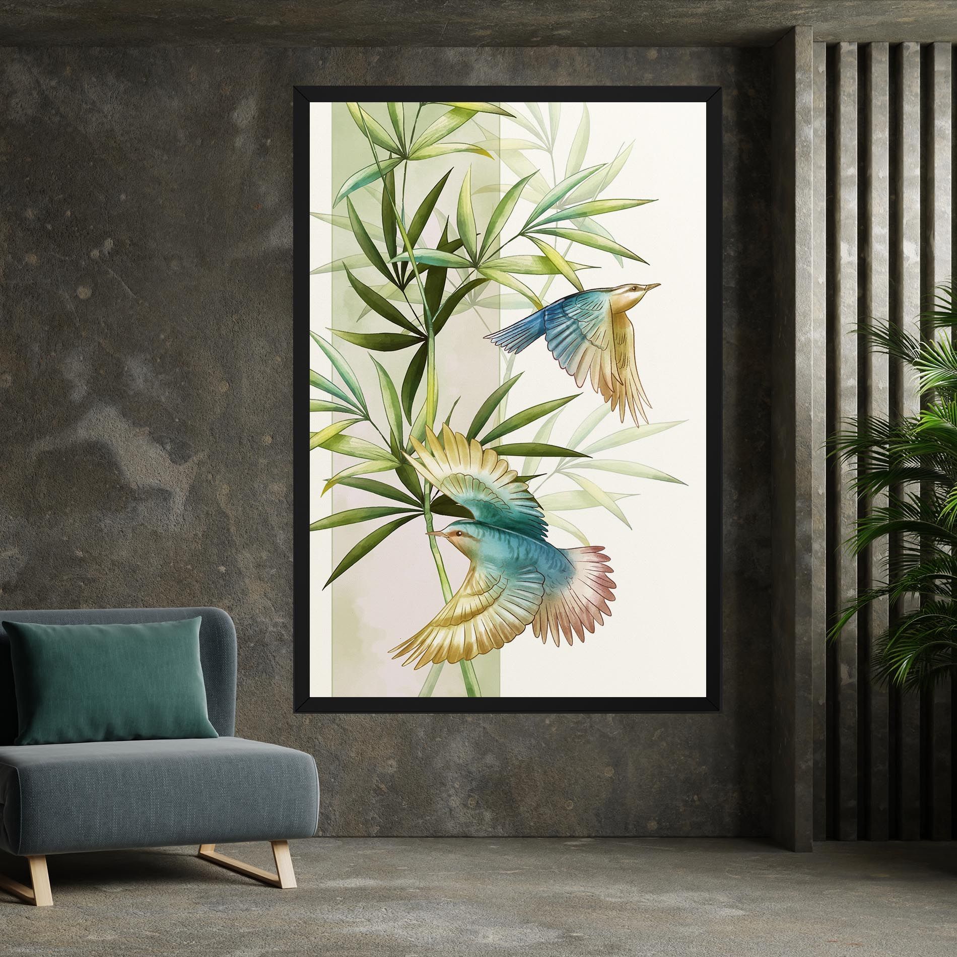 Asiatic Blue Birds mockup 7