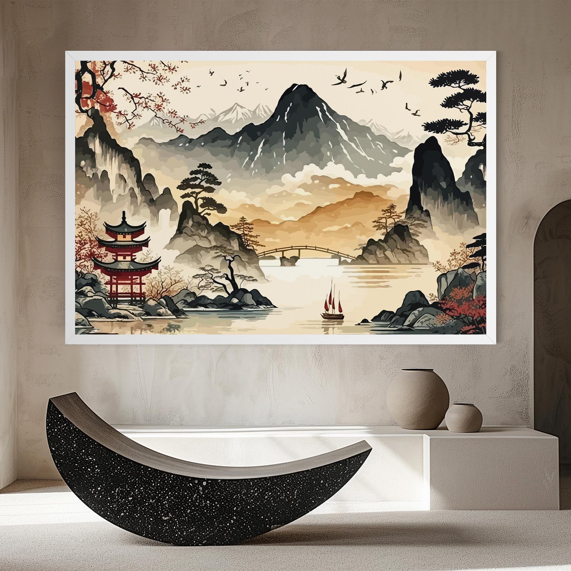 Tablou Canvas Asian Mountain View mockup 8