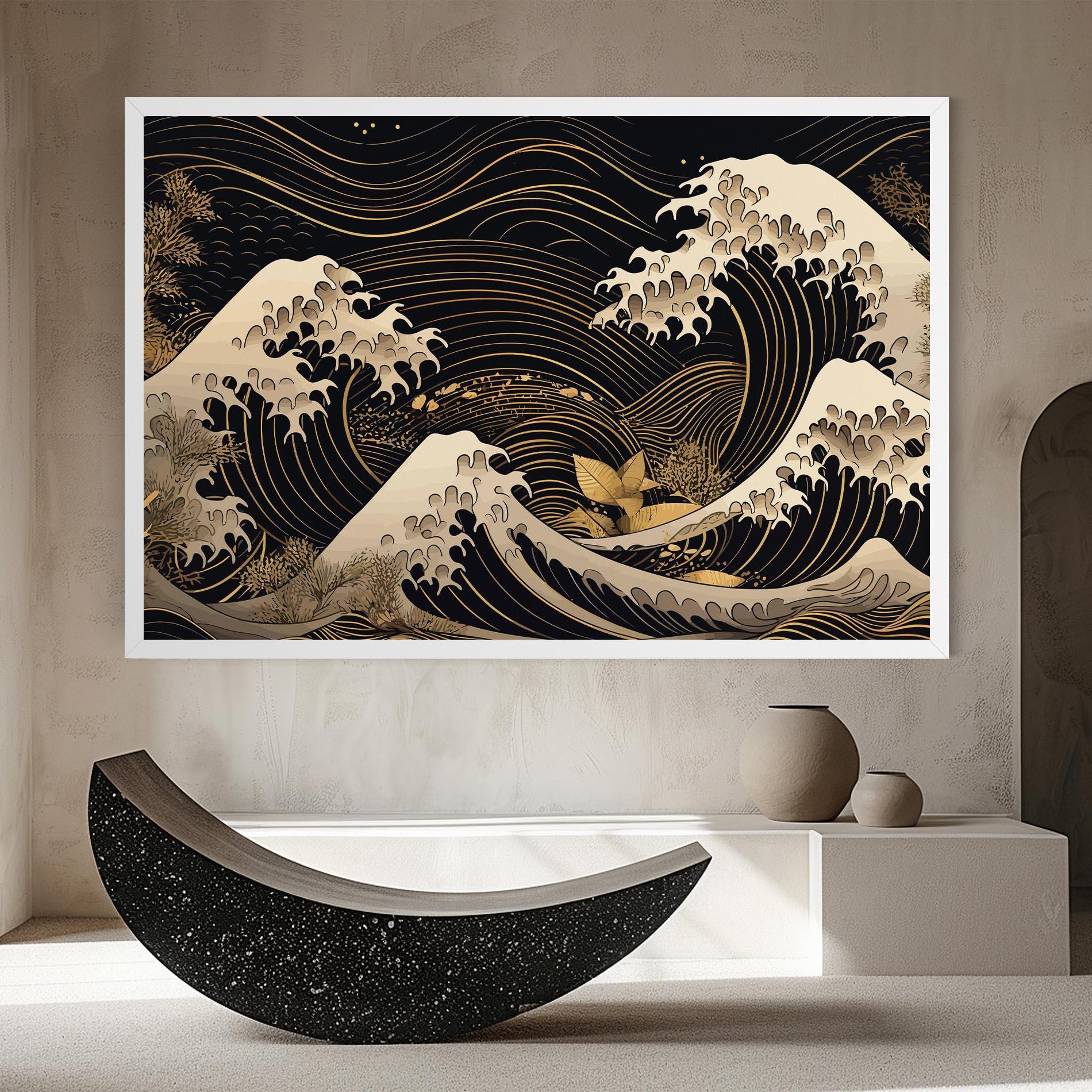Tablou Canvas Asiatic Gold Wave mockup 8