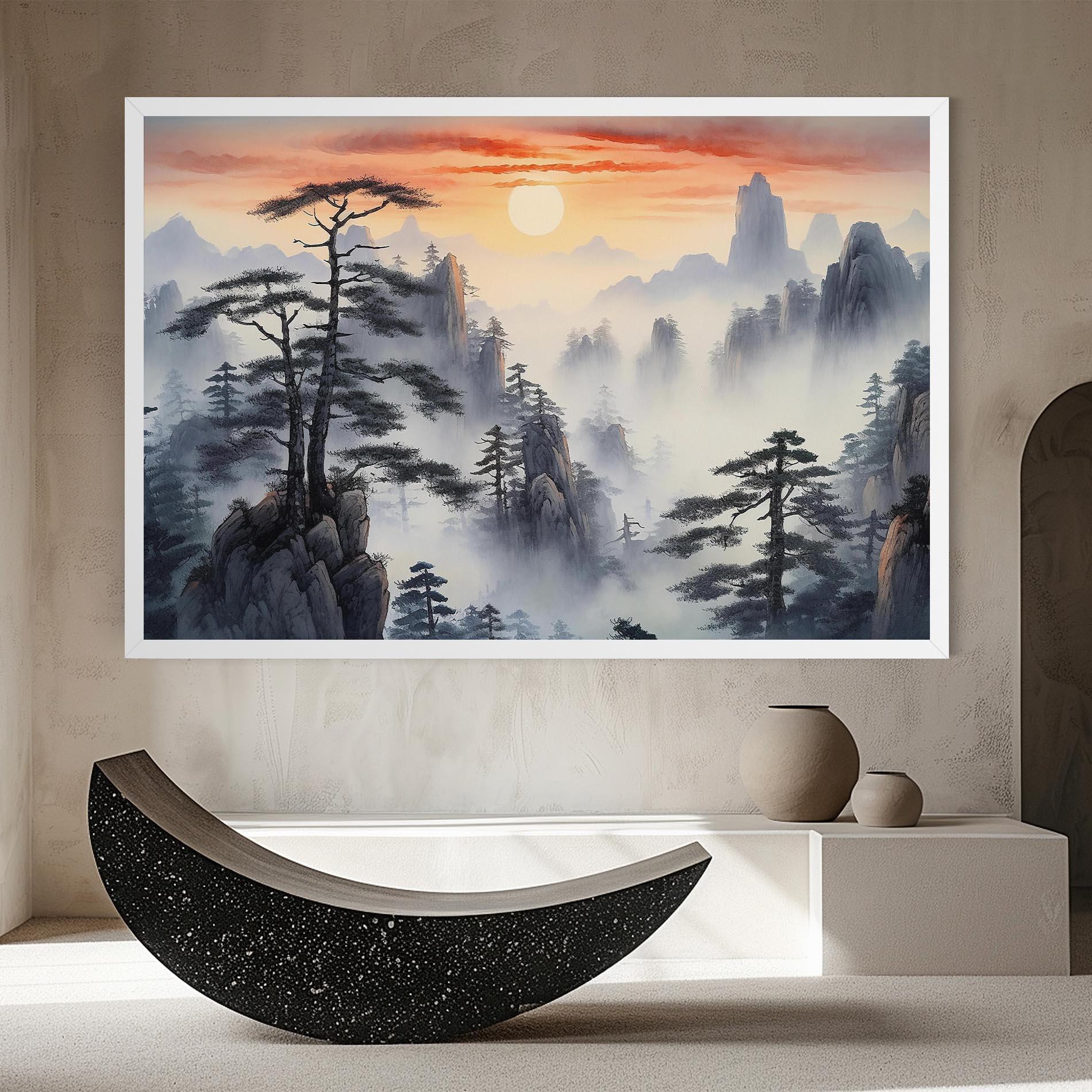 Tablou Canvas Fog Trees mockup 8